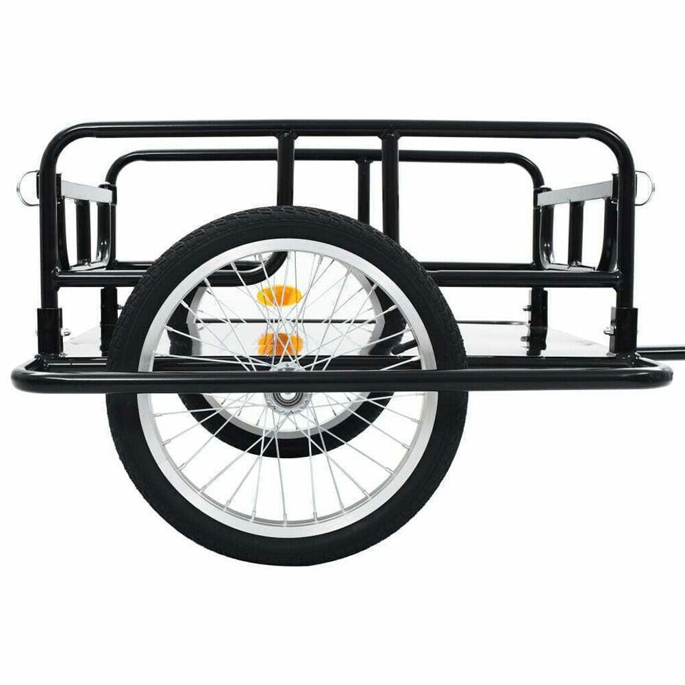 Large Bicycle Bike Cargo Trailer Foldable 110lbs Max Load Steel Carrier For Shop