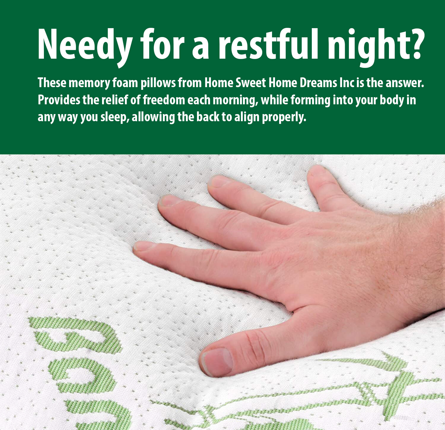 Bamboo Hypoallergenic Shredded Memory-Foam Pillows with Washable Cover