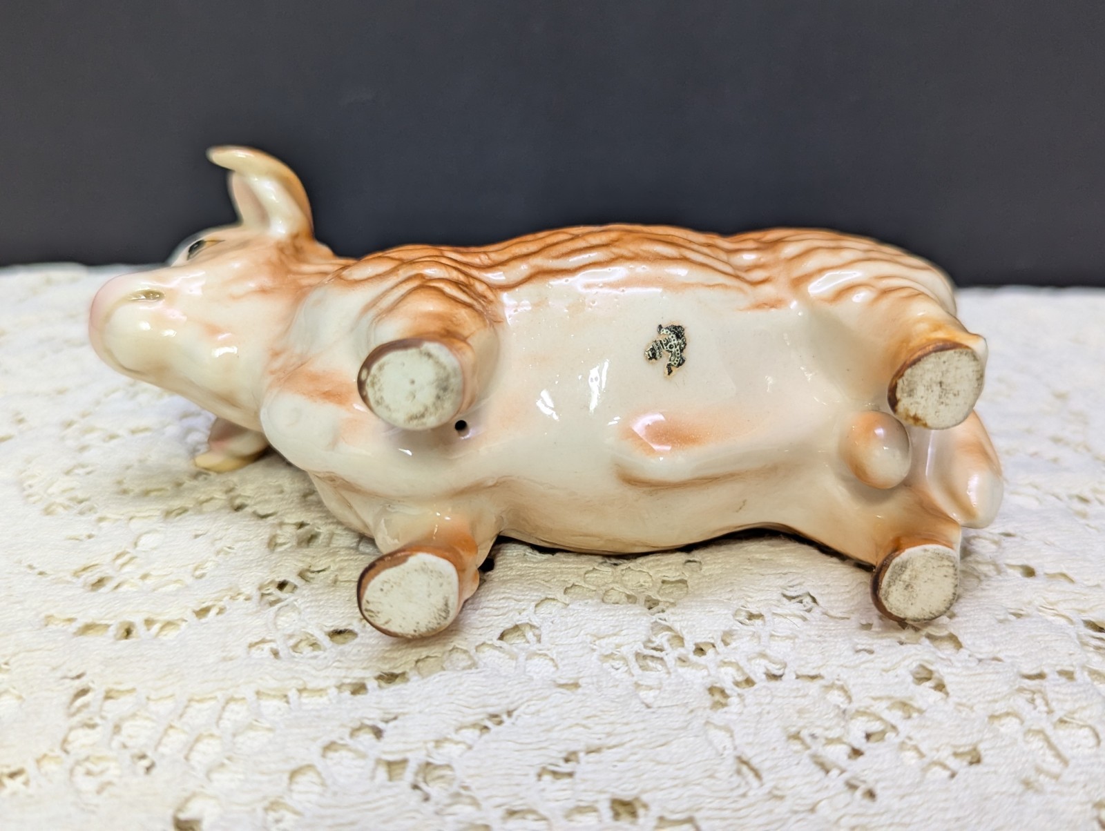 Vtg Hereford Bull Figurine Ceramic Japan Victoria Nice Detail