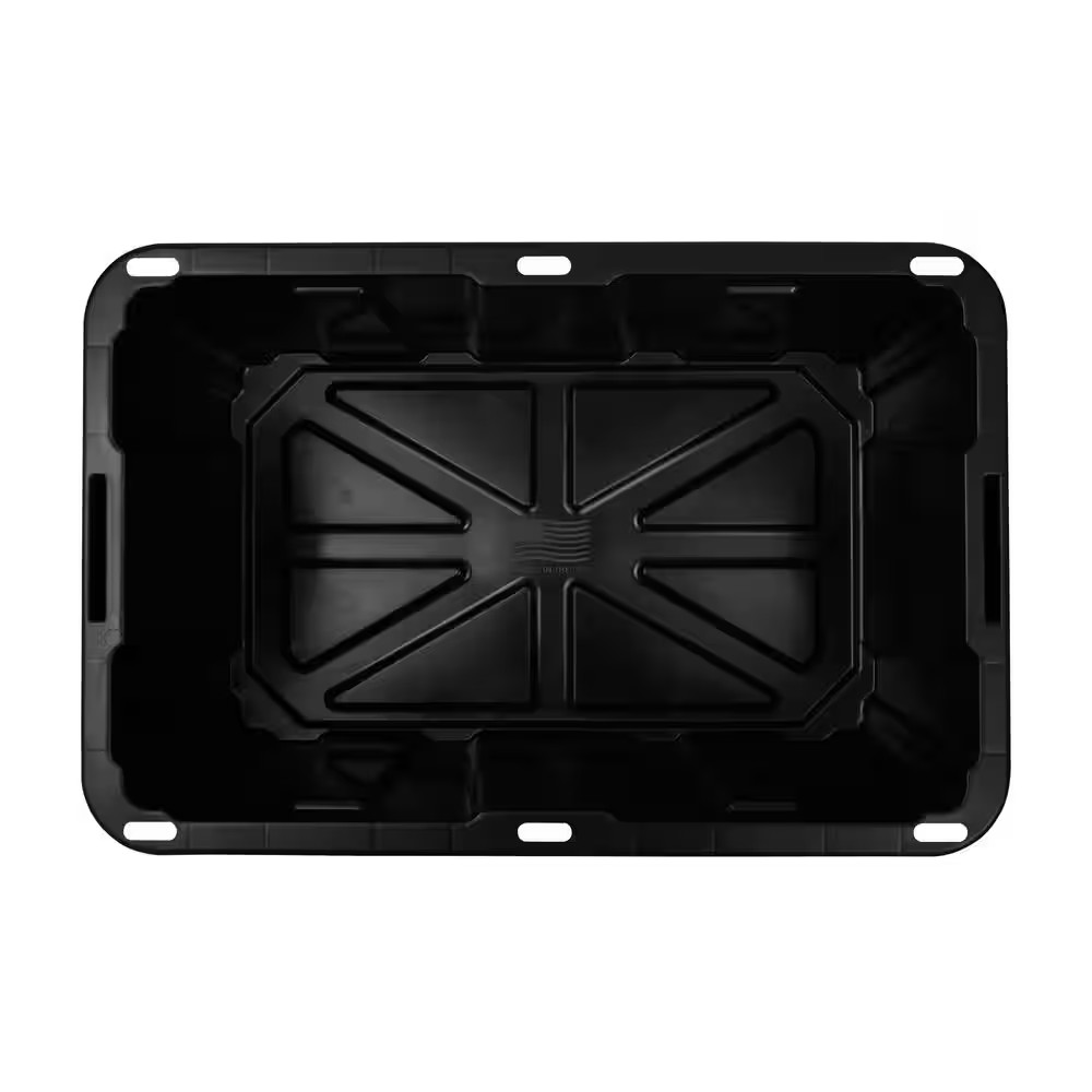 17 Gal. Tough Storage Tote in Black with Yellow Lid