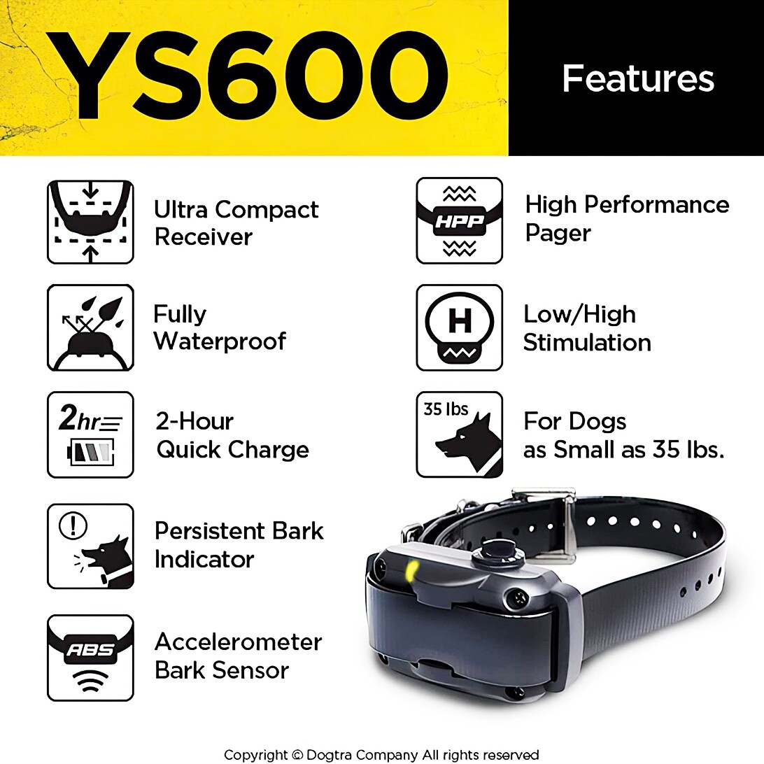 DOGTRA YS600 No Bark Stubborn Dog Collar Barking Control