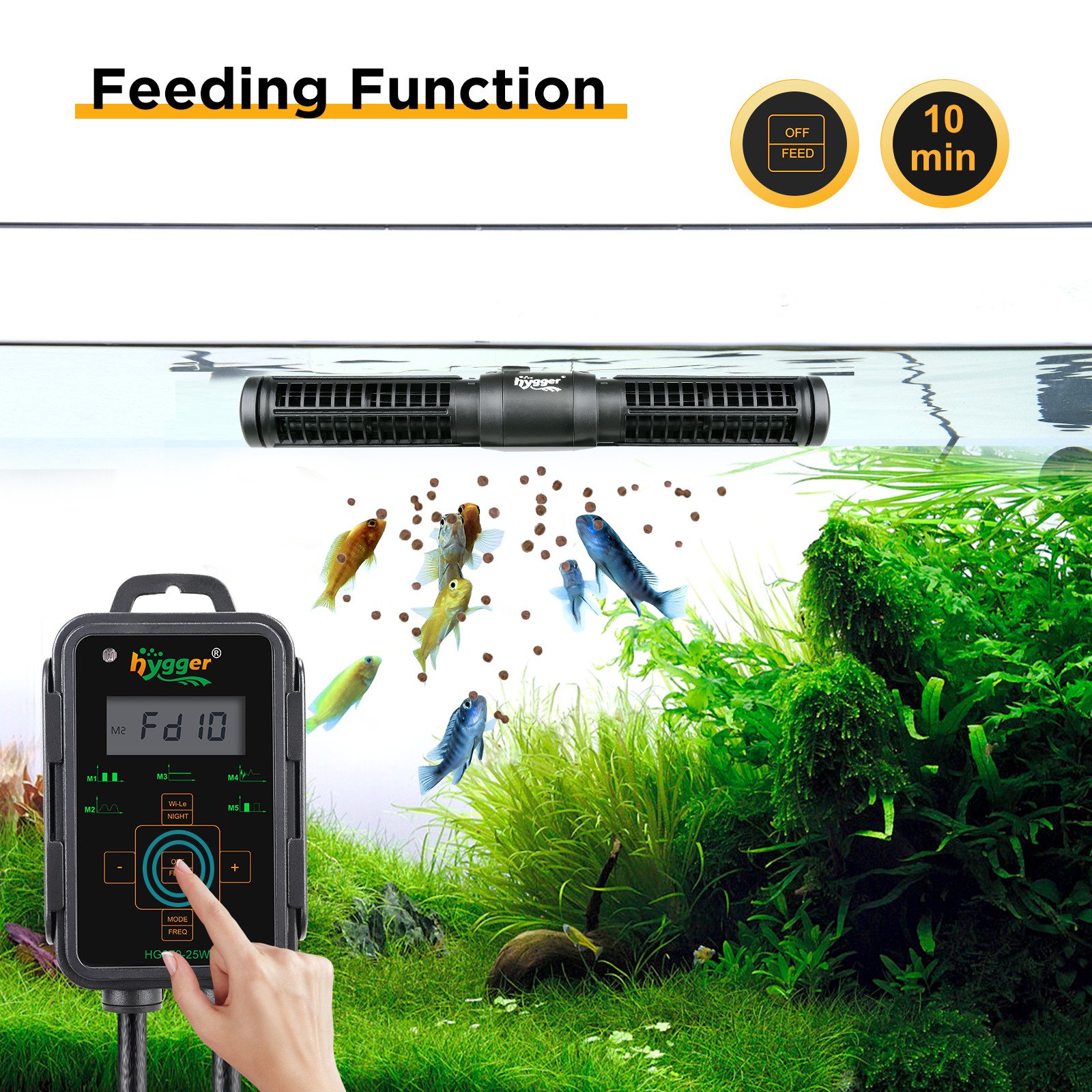 hygger Wave Maker Aquarium Fish Tank Powerhead Pump Marine Reef Up to 265 Gallon