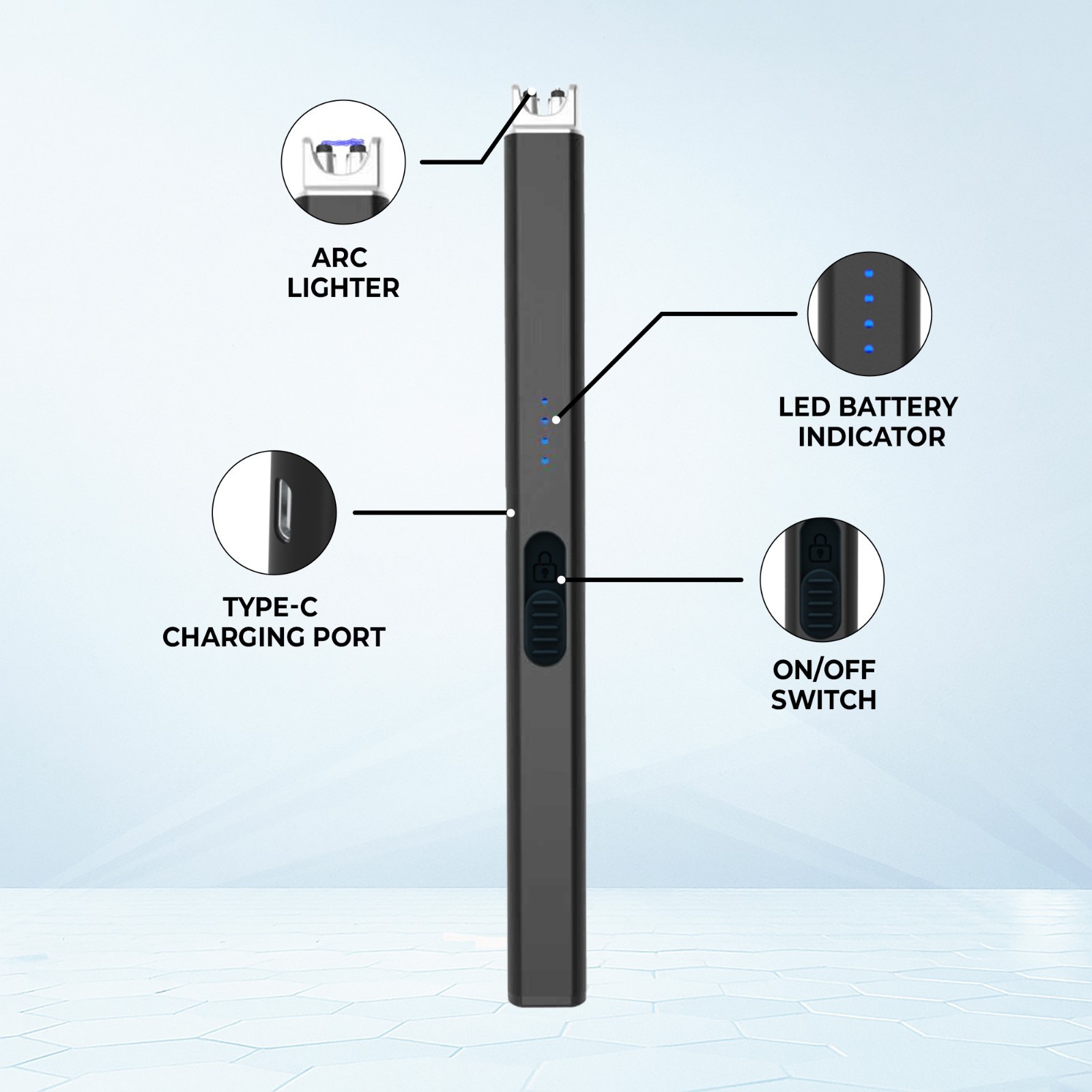 FIGHTSENSE (2PC) Electric Candle Lighter USB Rechargeable Windproof Plasma