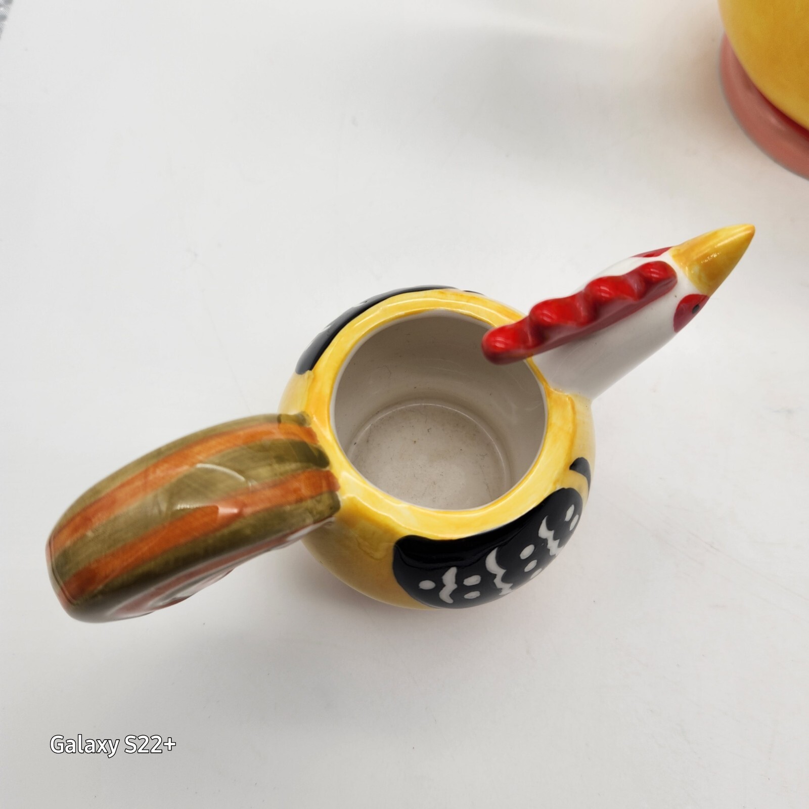 Rooster Teapot Set Creamer Sugar CM Redwine Ceramic Vintage Grannycore Cottage