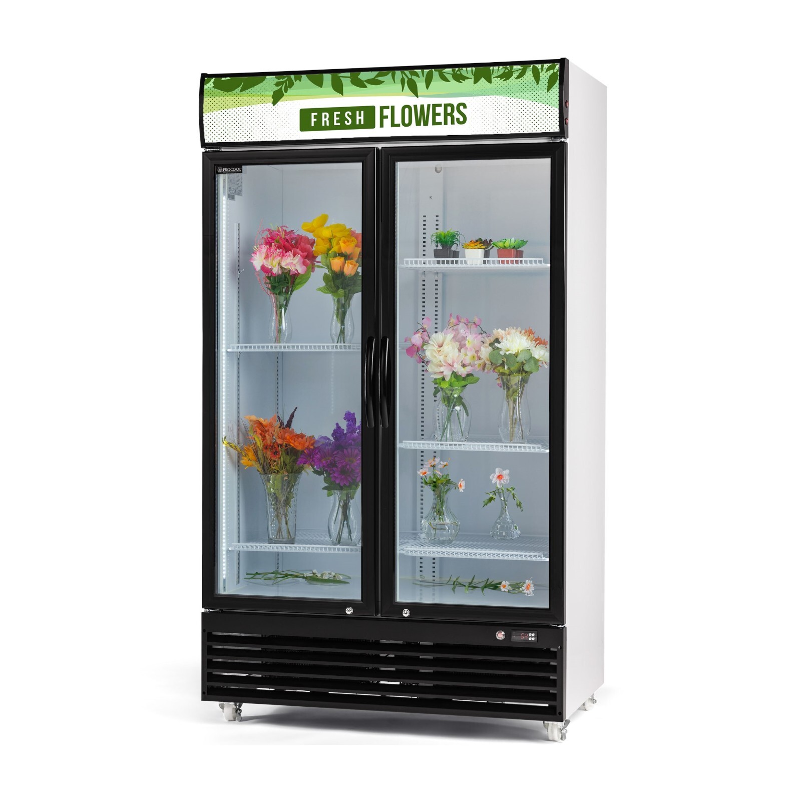 Procool CSD-1000 2 Door Display FLOWER Cooler Merchandiser Refrigerator