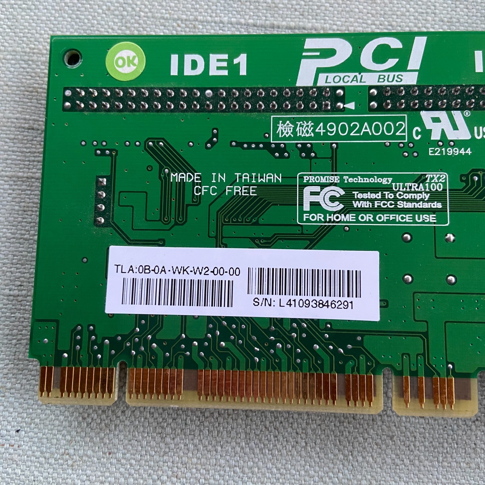 Promise Technologies Ultra 100 TX2 ATA/ATAPI Dual IDE Controller PCI Card Vintag