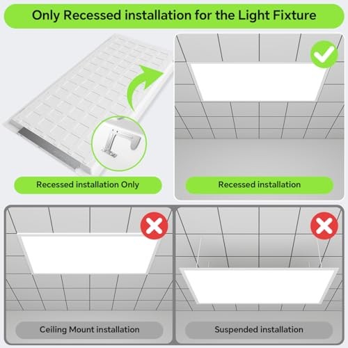 6 Pack 2x4 LED Flat Panel Light 50/40/35/30/25W 6500lm Adjustable, 2x4FT 6PACK