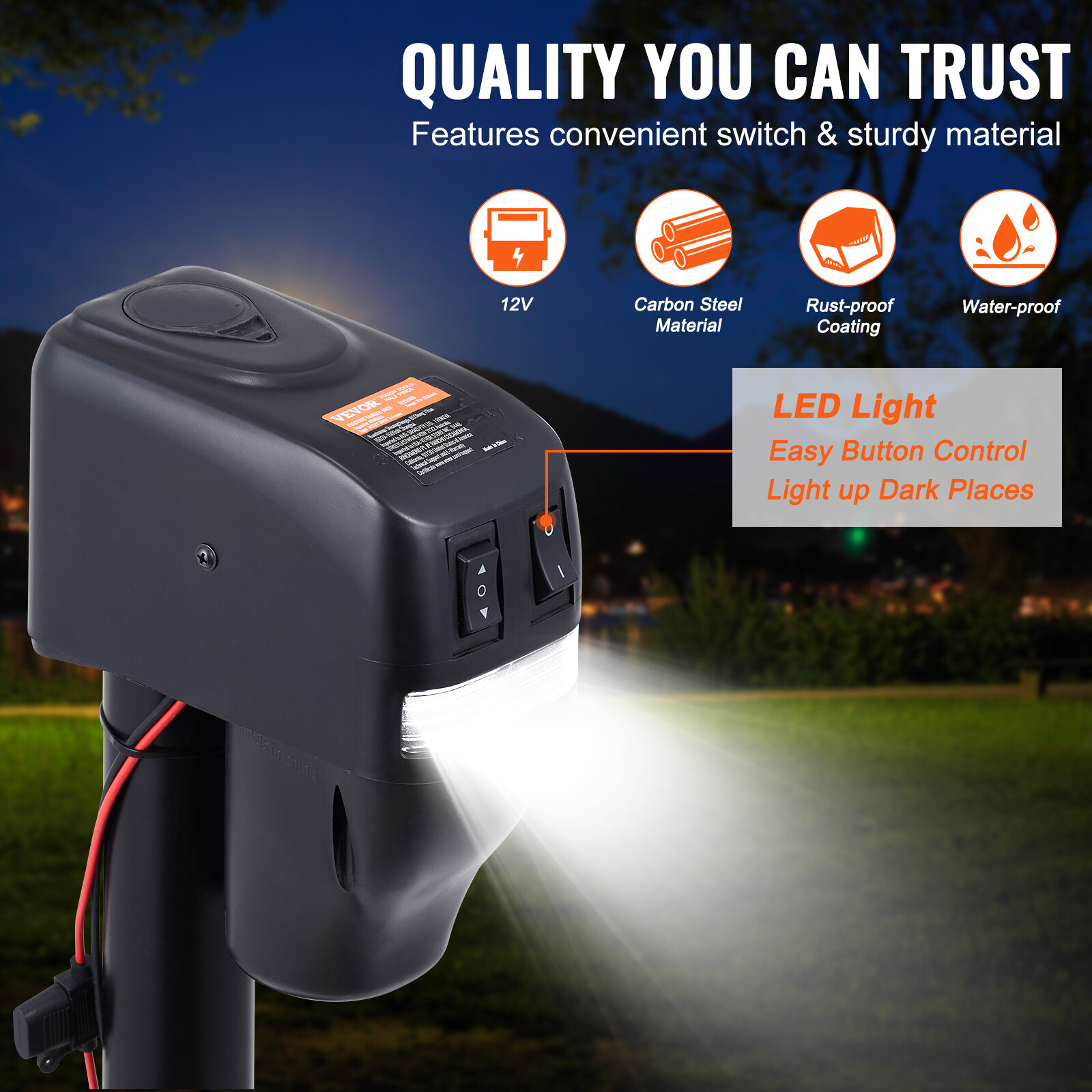 VEVOR Electric Trailer Jack 4000 lbs Power Tongue Jack for RV Trailer & Camper