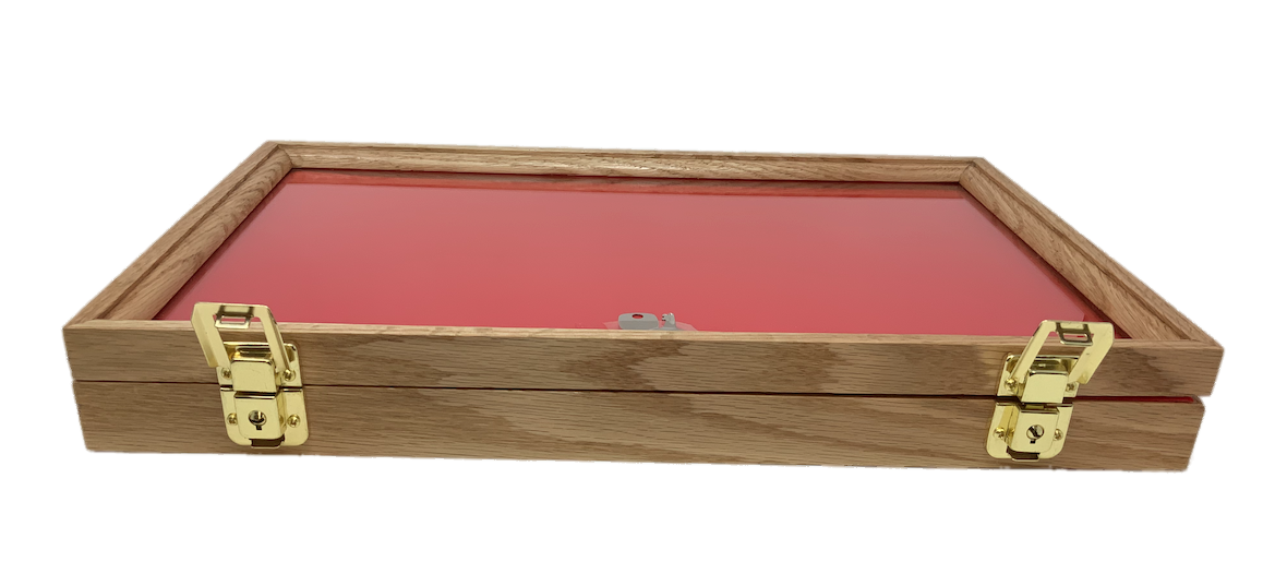 Oak Wood Display Case 12 x 18 x 2 for Arrowheads Knifes Collectibles & More