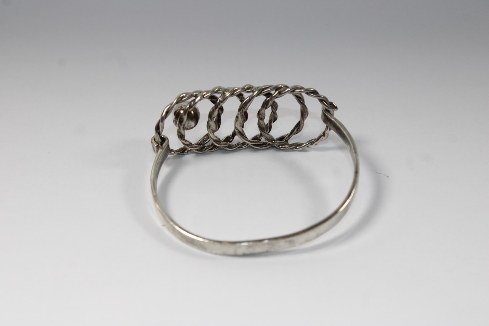 F. Balladares Taxco Sterling Silver Modernist Cuff Bracelet Signed 7" #0478