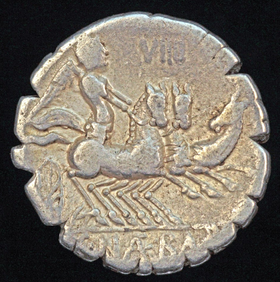 Roman Republic C. Naevius Balbus. AR Serrate Denarius Victory in Triga Rome 79BC