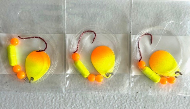 SUZIES SPINNERS-Walleye Crawler Harness 30 Pack 1 Hook Floater #3 Colorado Blade
