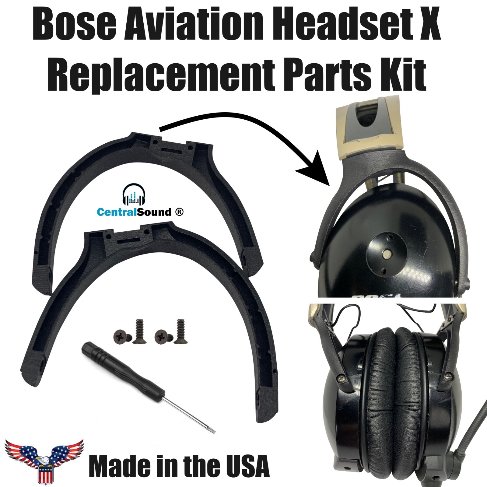 Bose X Aviation Headset Yokes Bails Stirrups Wishbones Replacement Parts Kit