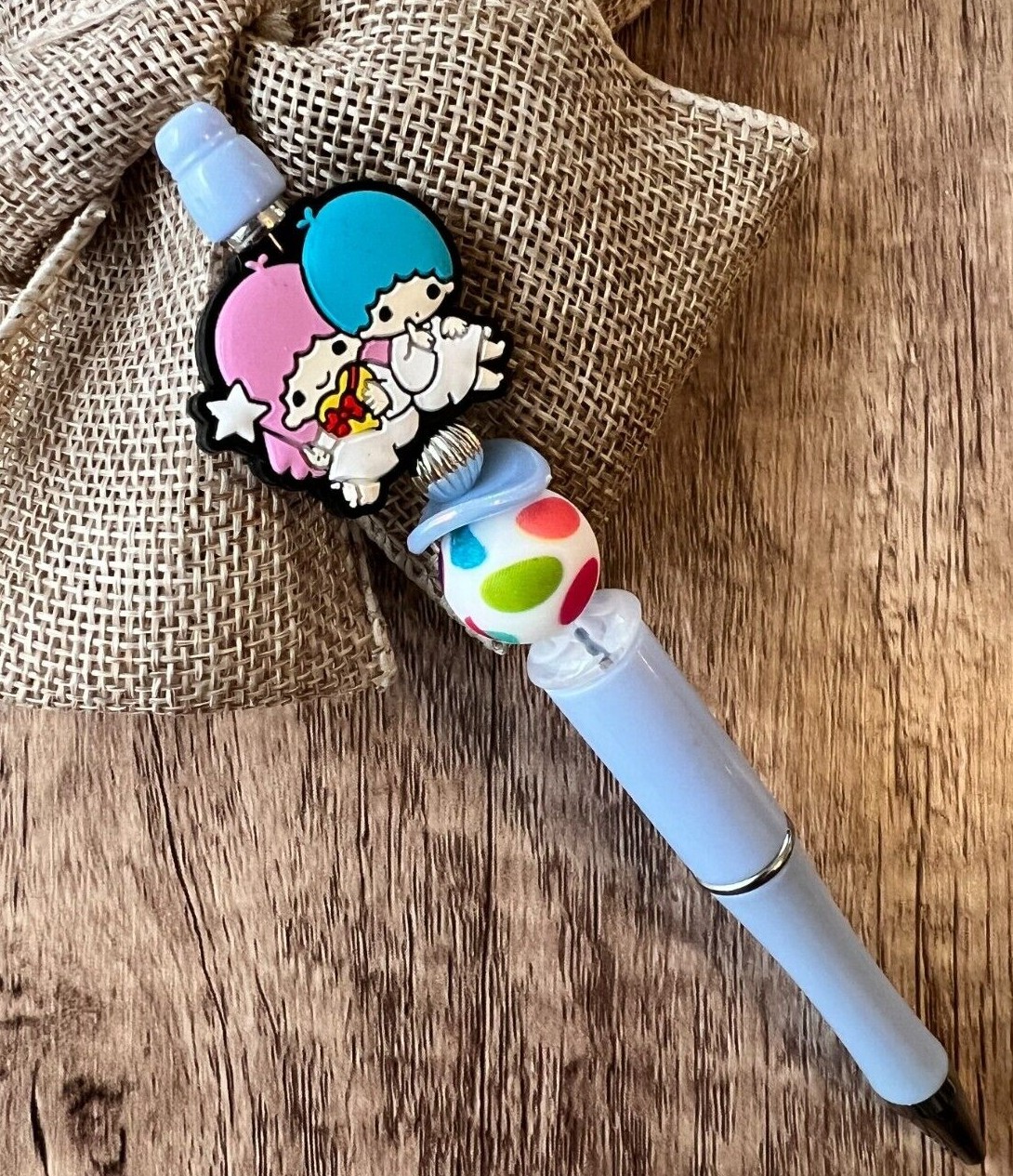 Custom beaded pen. Cute Sanrio characters! gifts, basket filler, journal, teen