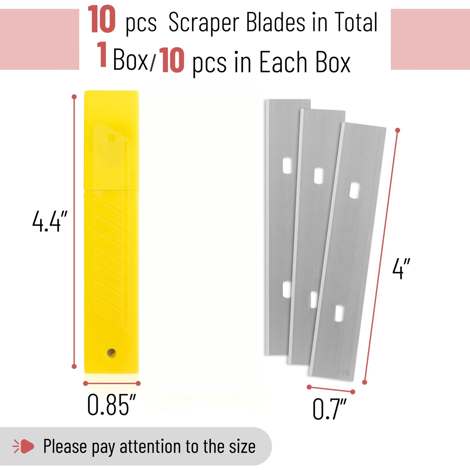 Bates Replacement Scraper Blades, 4 Inch, 10 Pcs, Scraper Blades, Floor Scrap...