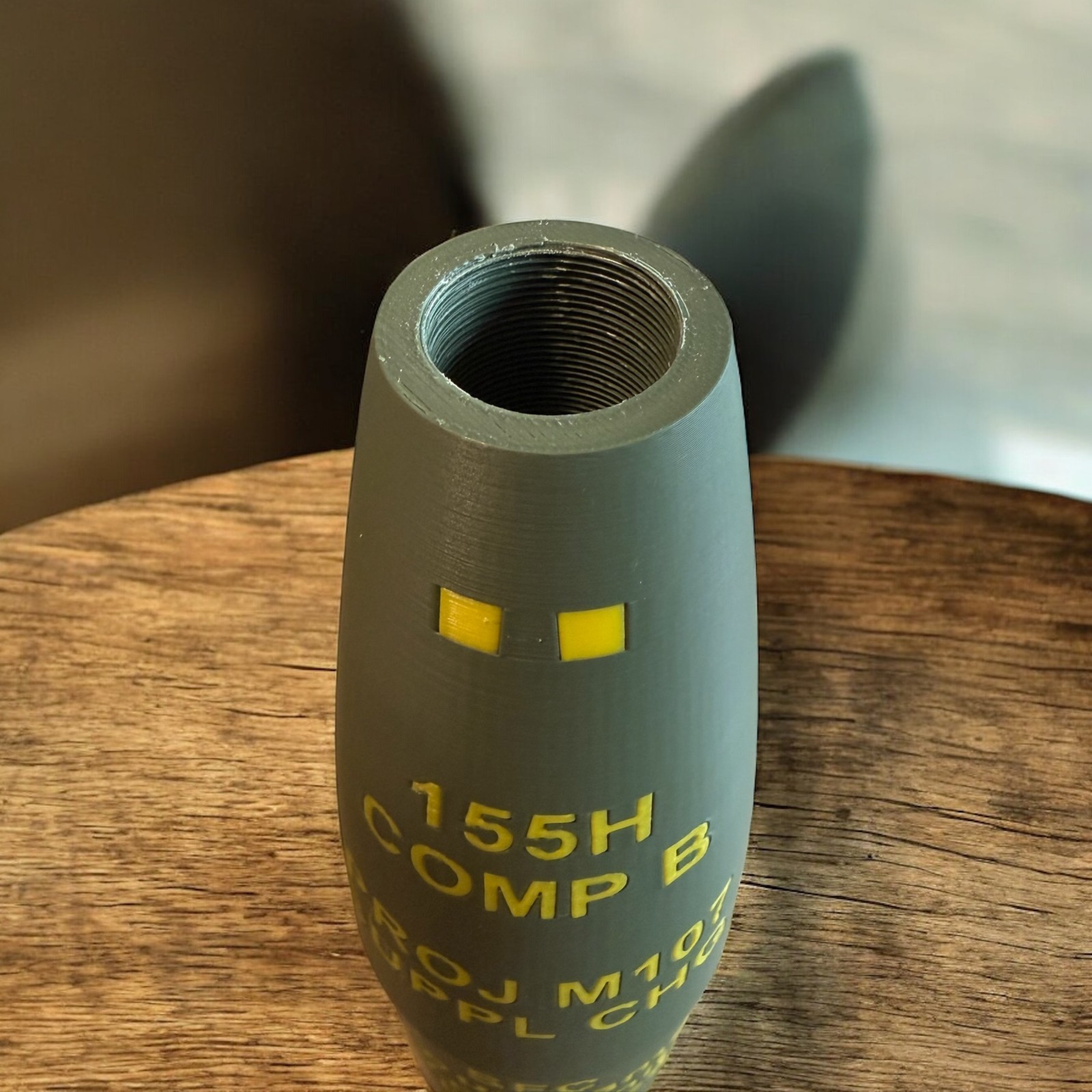 3D Printed Replica 155mm Howitzer Shell: Full Size M107