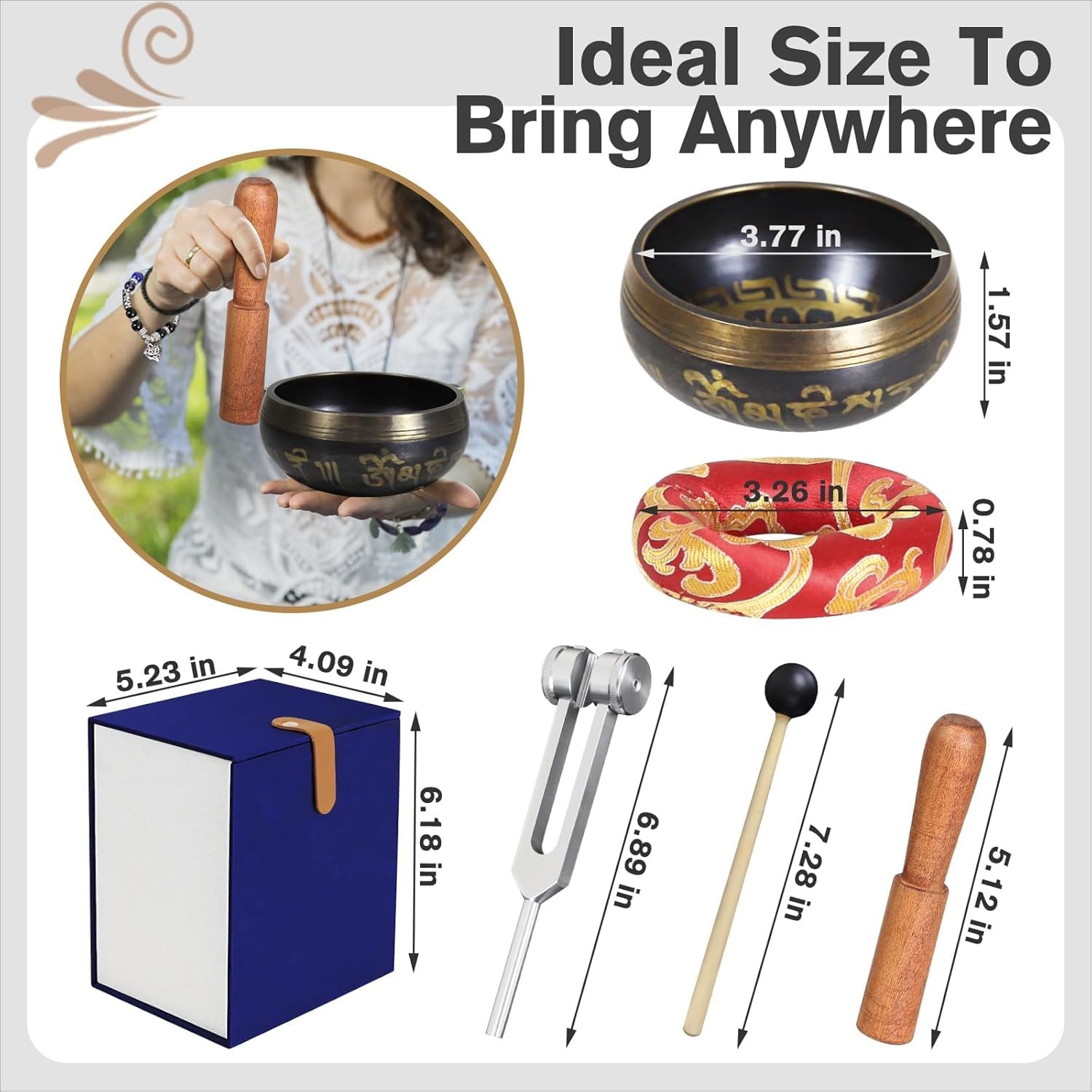 Tibetan Singing Bowl Set (16Pcs) - Pure Sound - 3.5 inch Brass Material