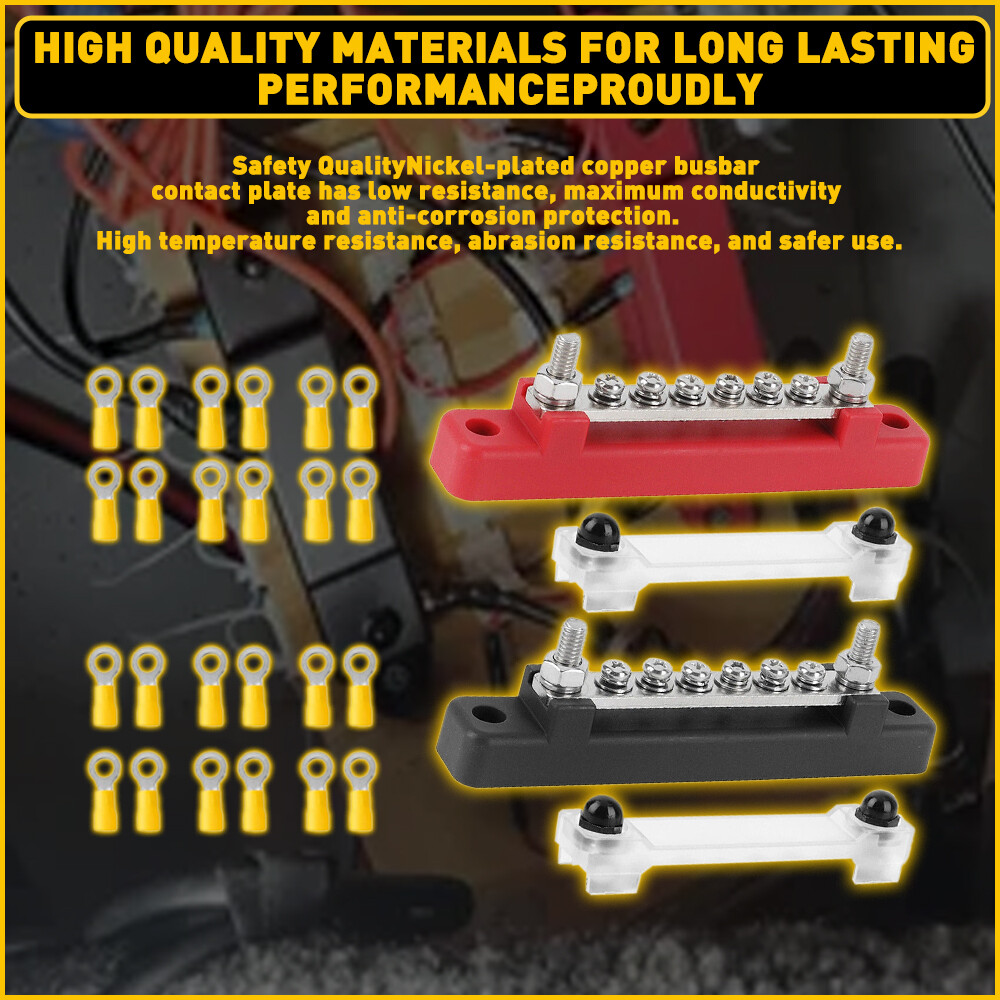 2PCS 150A 12V DC 6 TERMINAL WAY BUS BAR DISTRIBUTION BLOCK FOR CAR MARINE BOAT