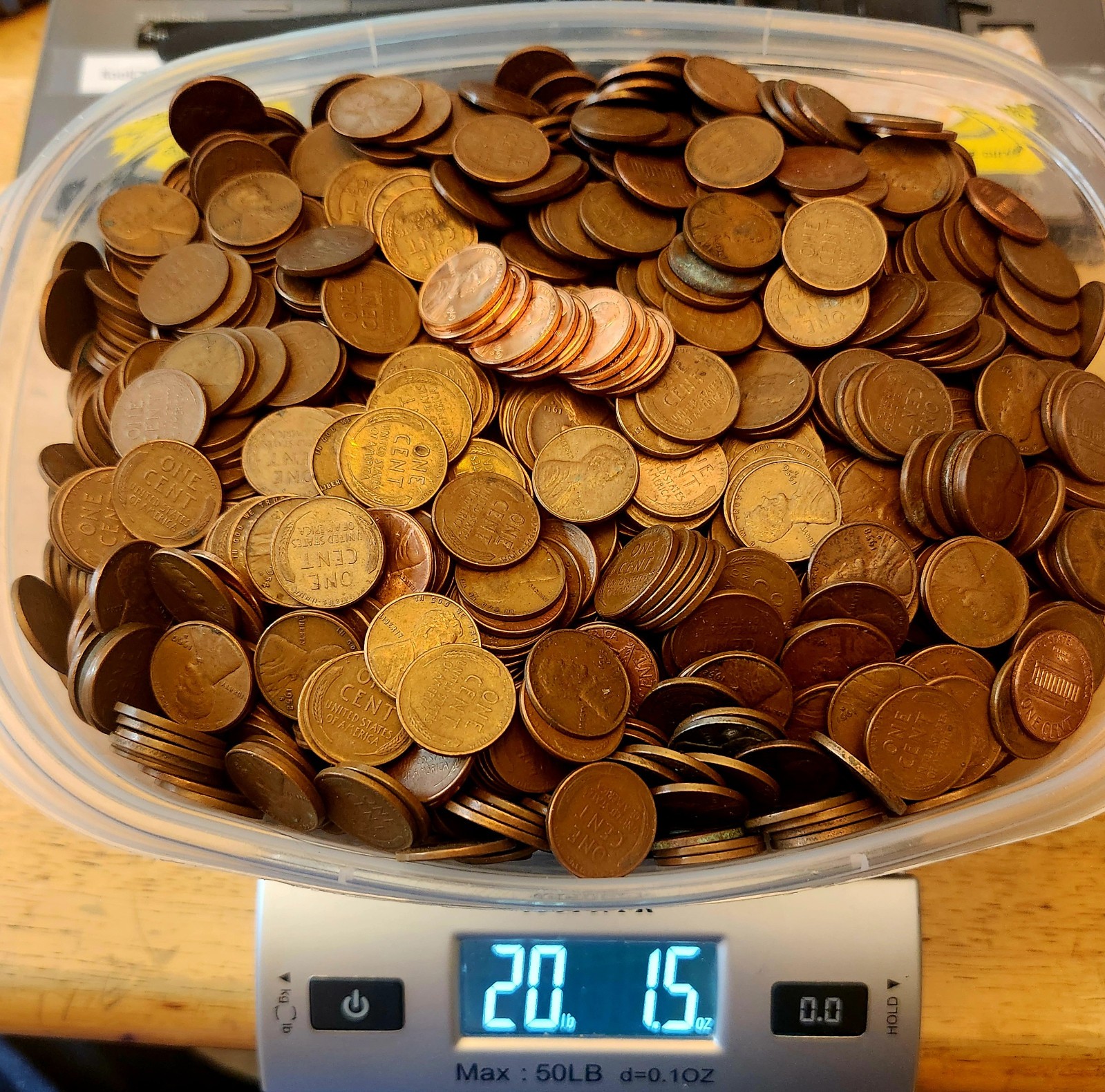 Circulated COPPER 1909-1982 P/D/S PENNIES-Approx 3500-Mostly Wheat-Unsearched