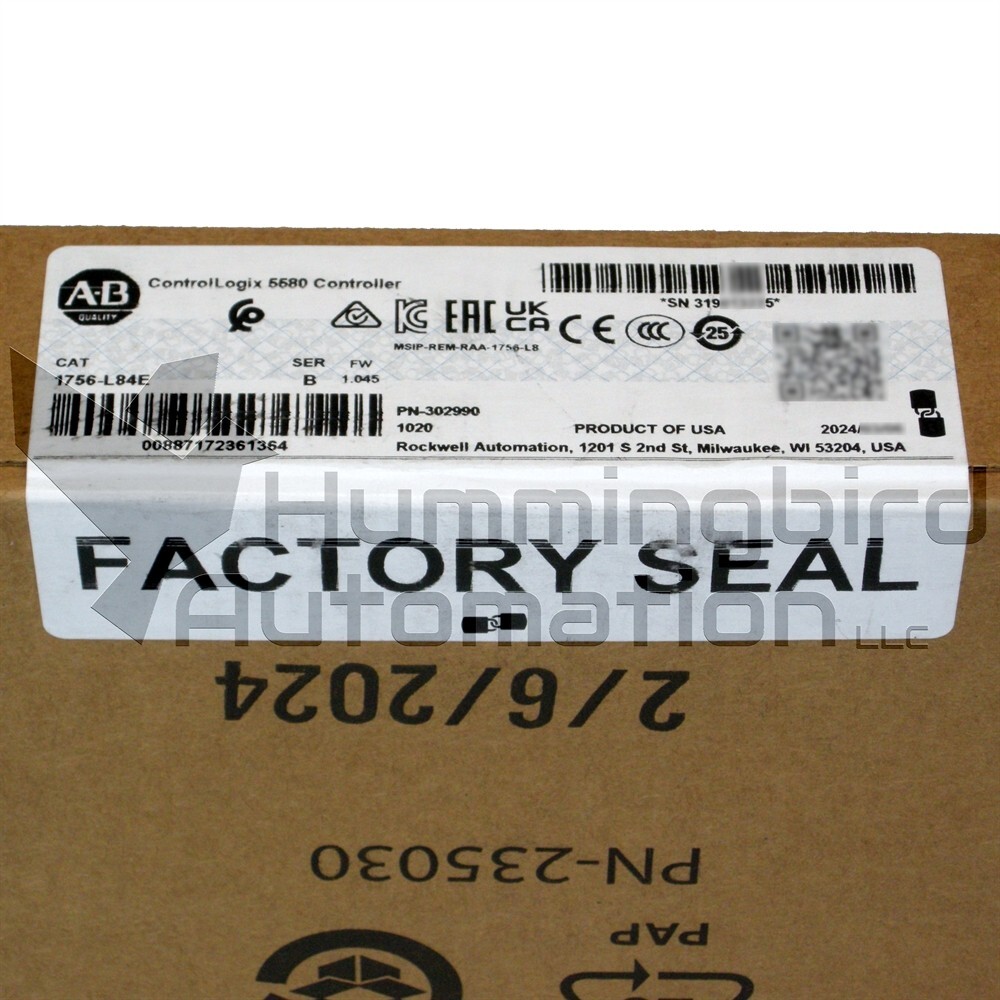 2024 Allen Bradley 1756-L84E /B ControlLogix Surplus SEALED 20MB Processor PLC