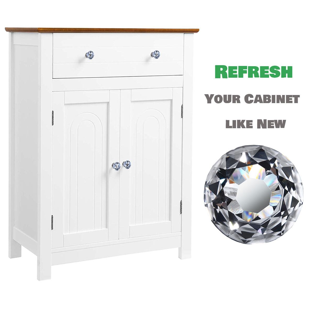 25 pcs Crystal Glass Knobs Drawer Pulls Kitchen Bathroom Cabinet Dresser