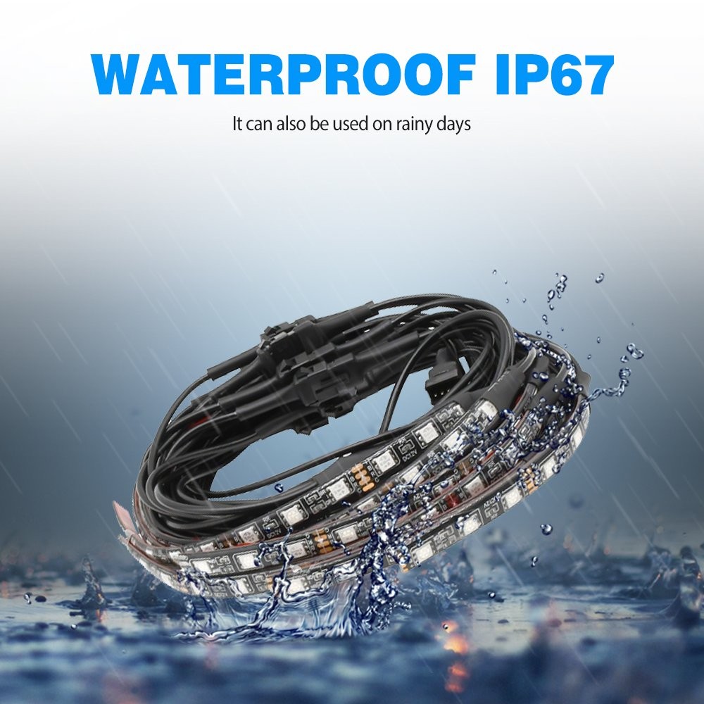 12pcs Motorcycle LED Under Glow Light Kit Multi-Color Neon Strip /Remote Control