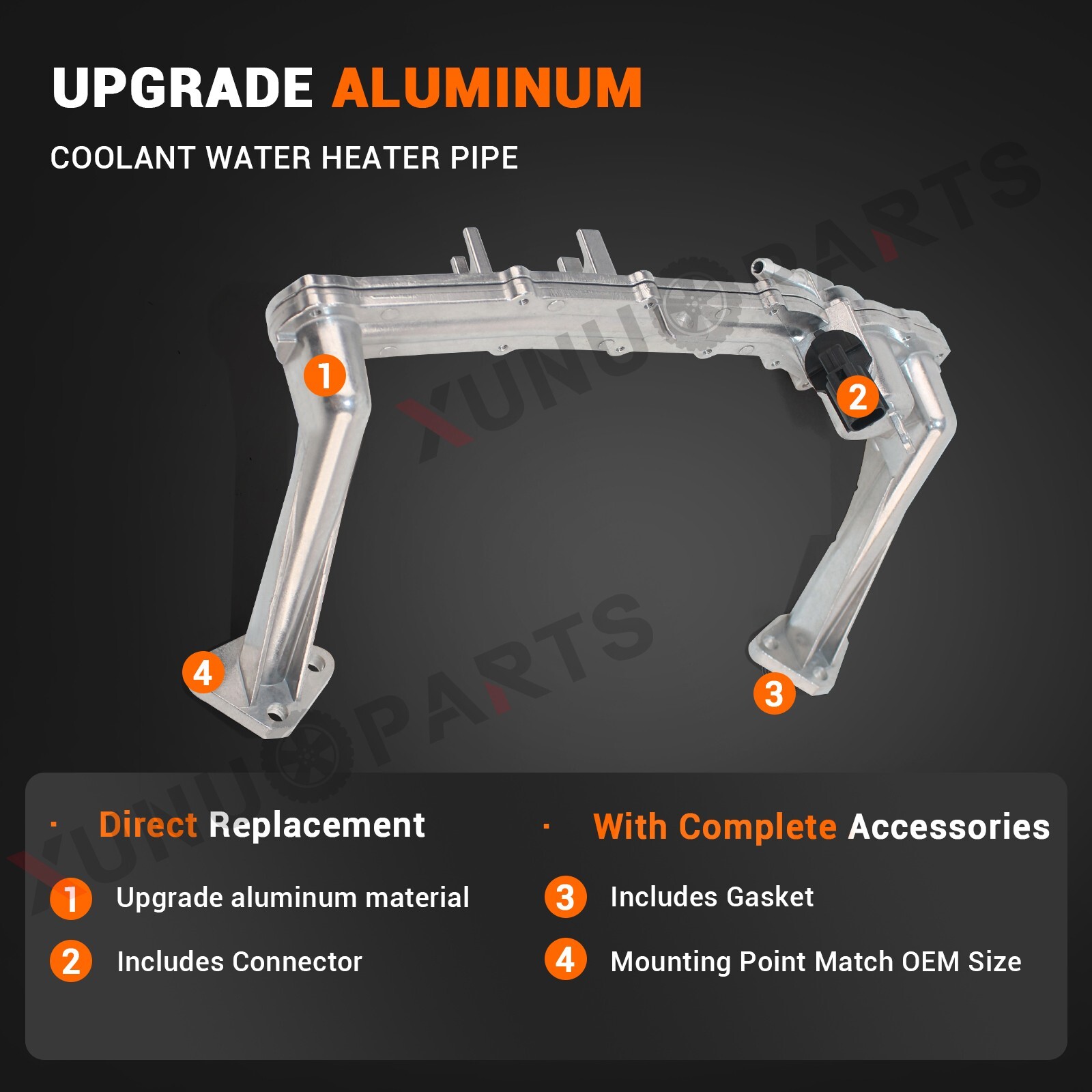 Upgraded Rear Coolant Crossover Heater Pipe for 2014-2019 Jaguar Land Rover 3.0L