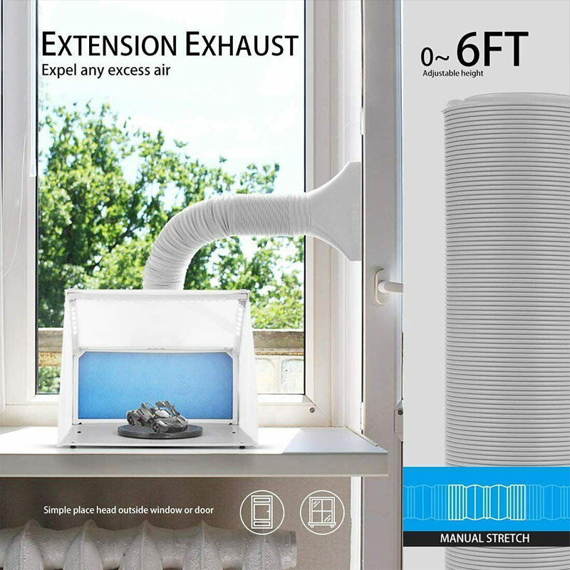 Portable Airbrush Spray Paint Booth Kit &LED Light Exhaust Filter Hobby Painting