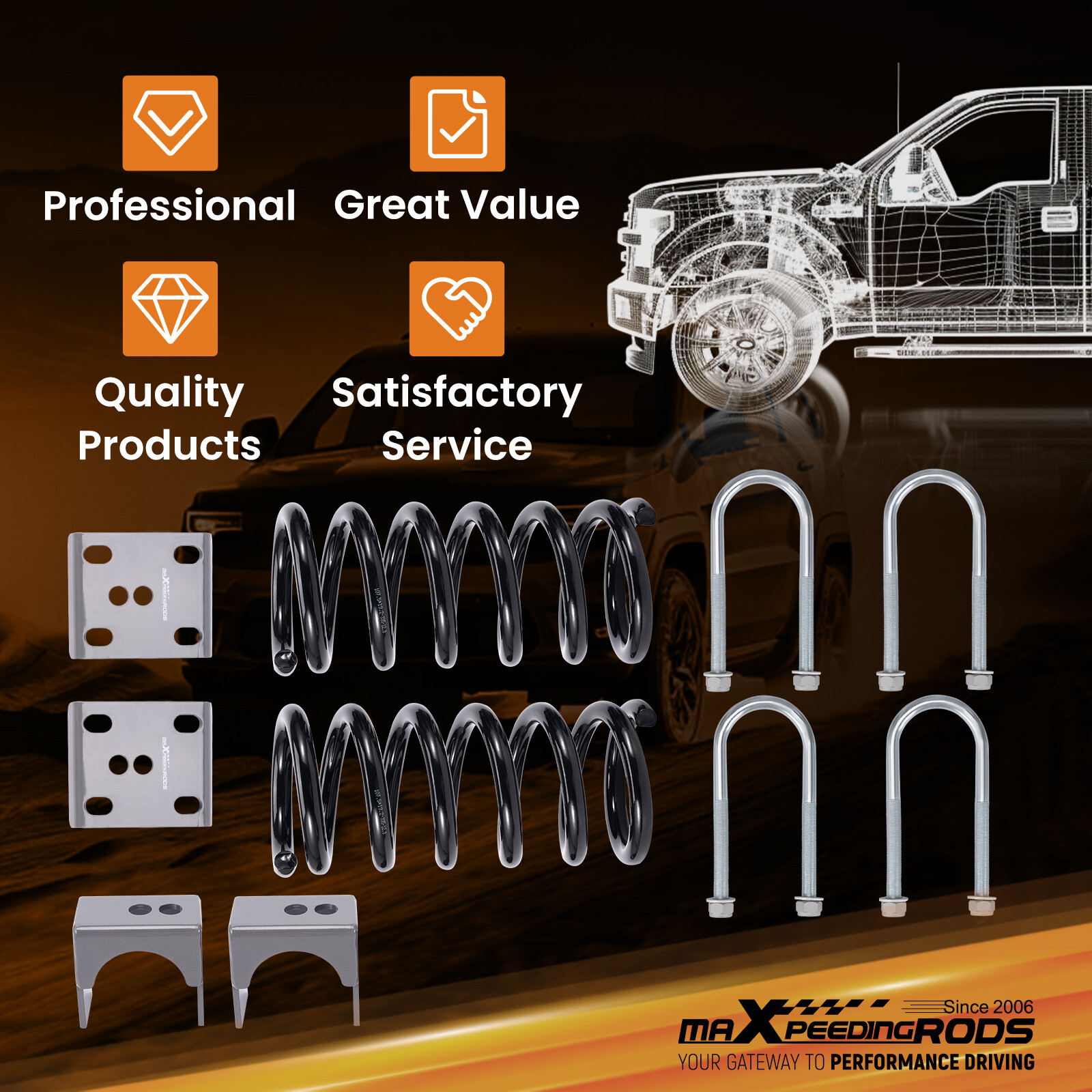 3" Lowering Coil Springs 5" Drop Axle Flip Kit For Ford Ranger/Mazda 1998-2014