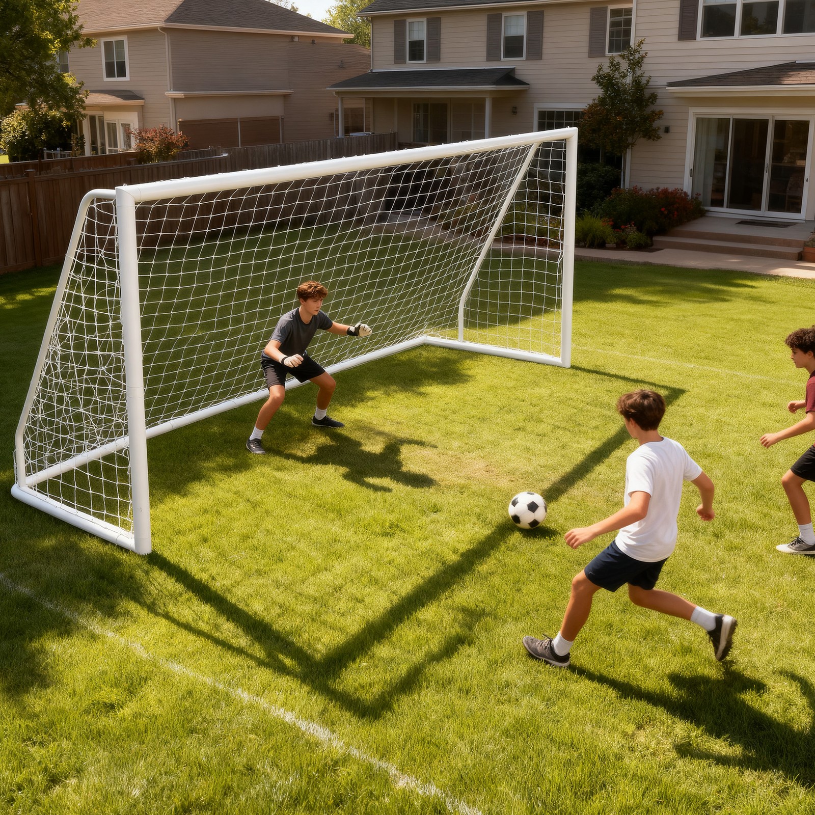 Portable Soccer Goal for Backyard 12x6FT Adults Soccer Net PVC Frame w/Carry Bag