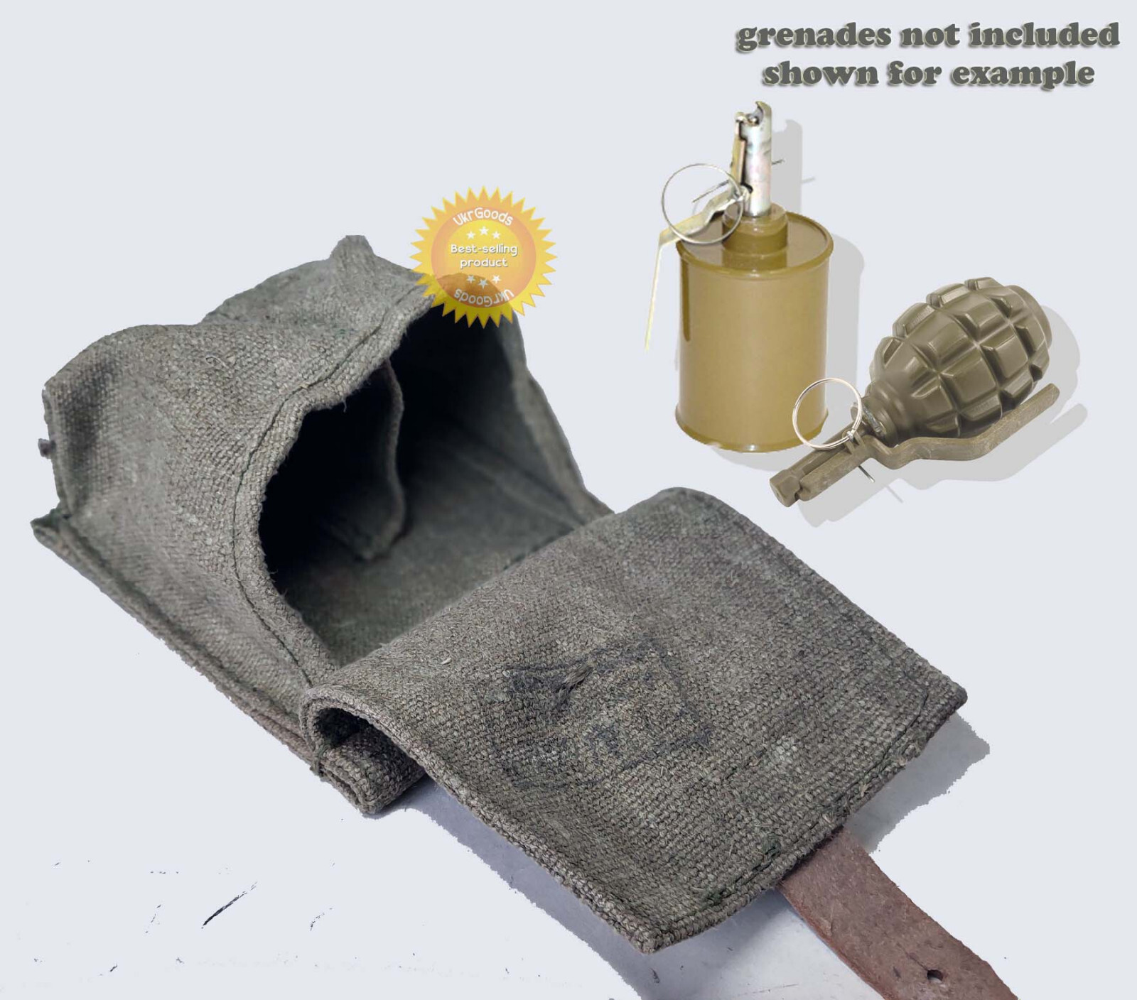Two grenades pouch Soviet Army WW2 F1/RG42 canvas stamped original