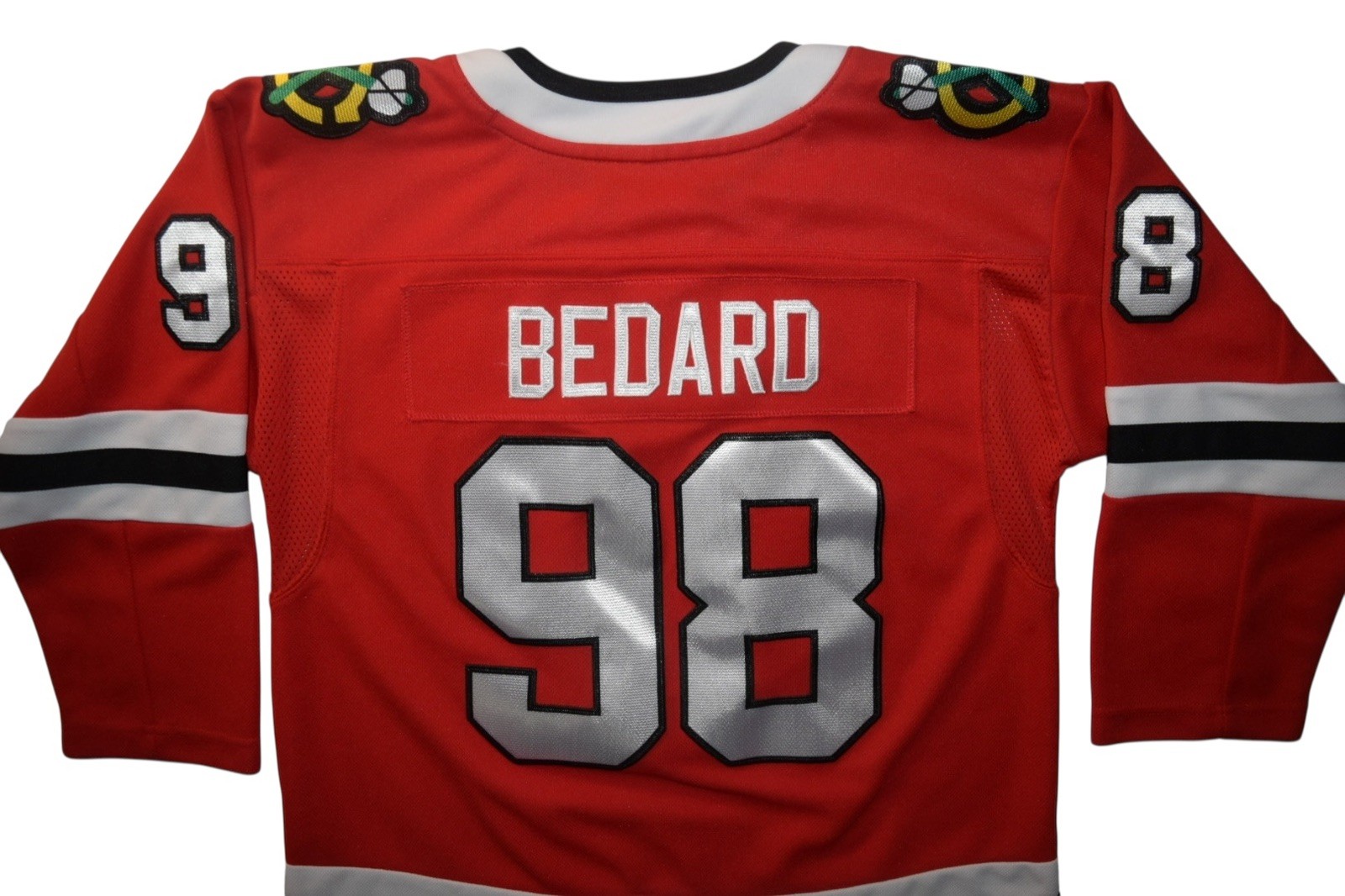 NHL Chicago Blackhawks Connor Bedard 98 Youth L/XL Red Hockey Jersey
