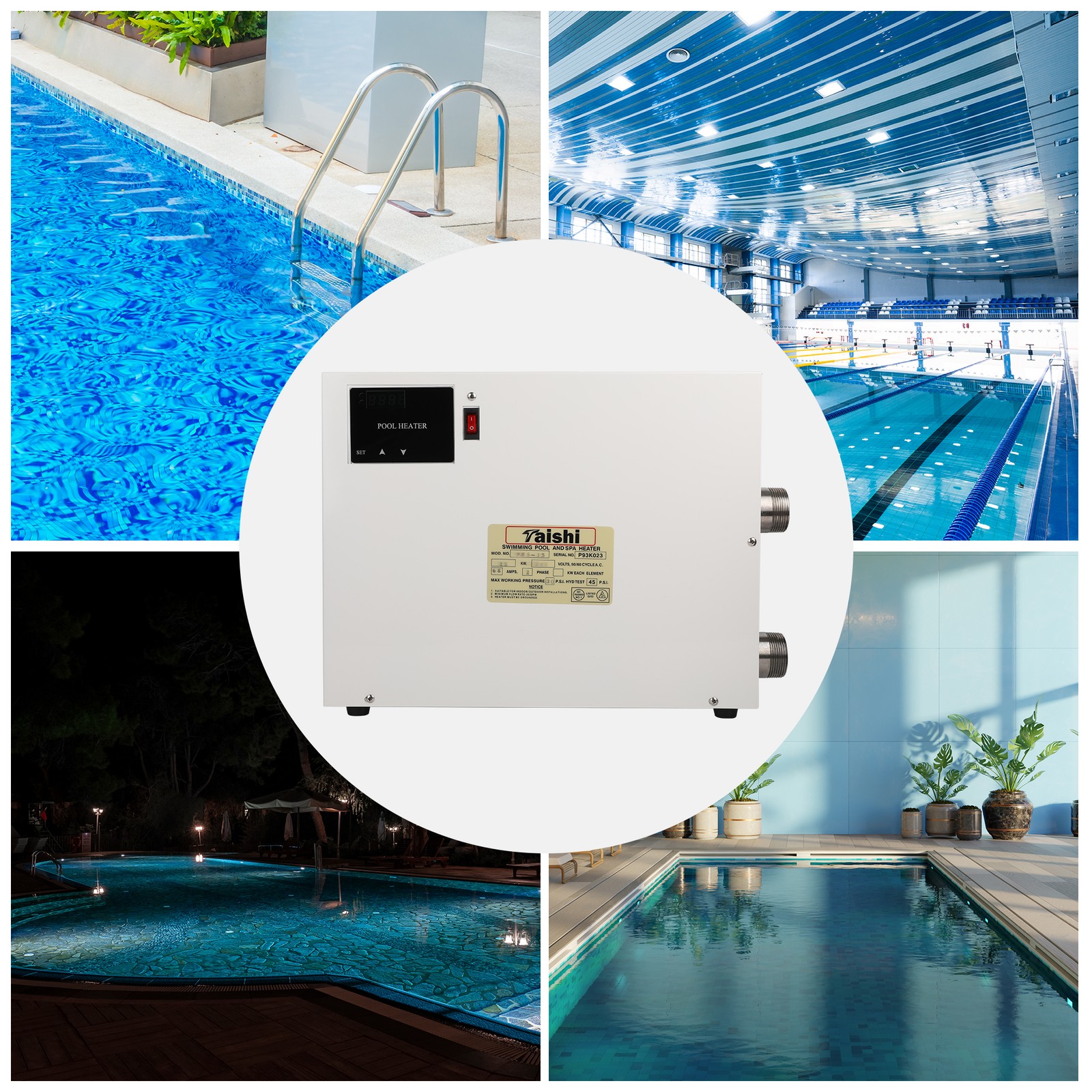 15KW Electric Water Heater Swimming Pool Thermostat 220V SPA Hot Tub Genuine USA
