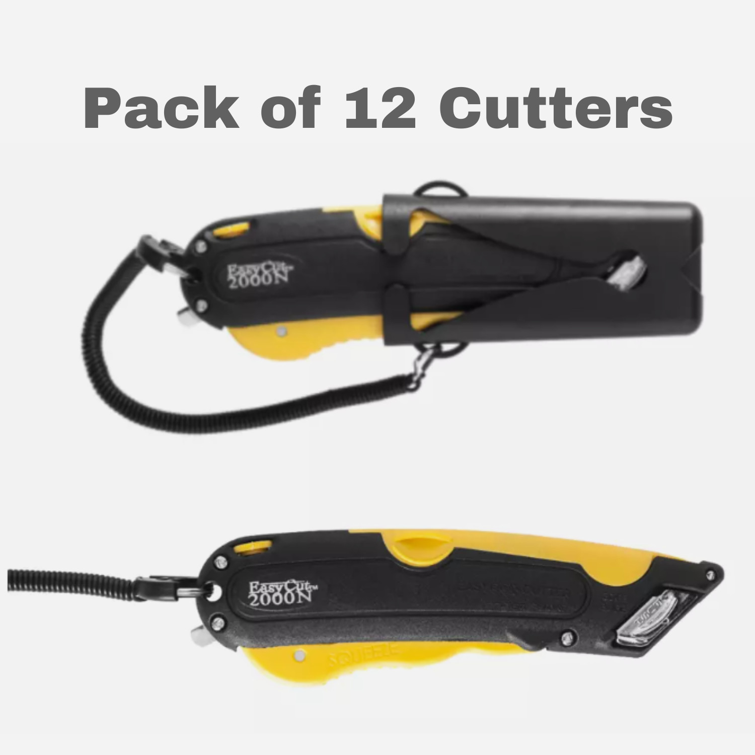 Easy Cut Safety Box Cutter Knife Easycut tool for work cutting Yellow 2000N-12CT