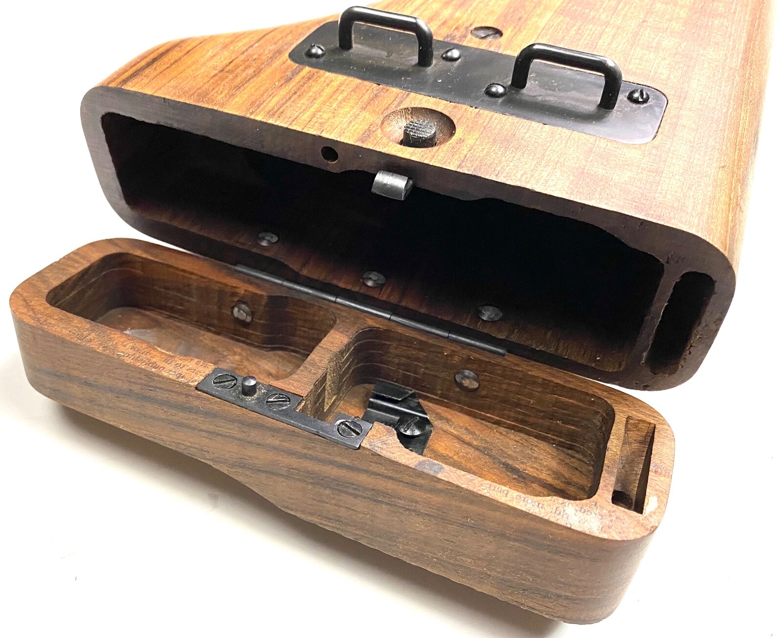 WWI WWII GERMAN P08 LUGER ENCLOSED PISTOL WOODEN HOLSTER