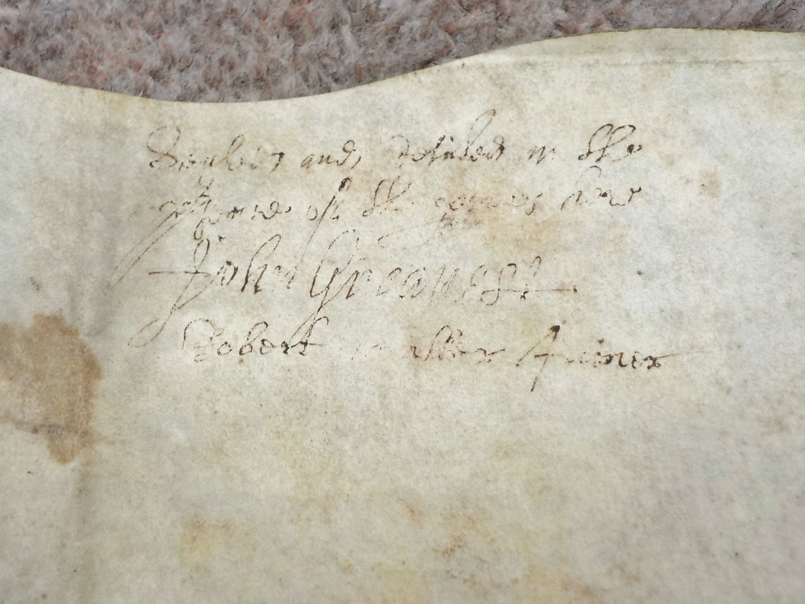 1648 Colmworth Bedfordshire Tideswell Grammar School land Vellum Deed Indenture