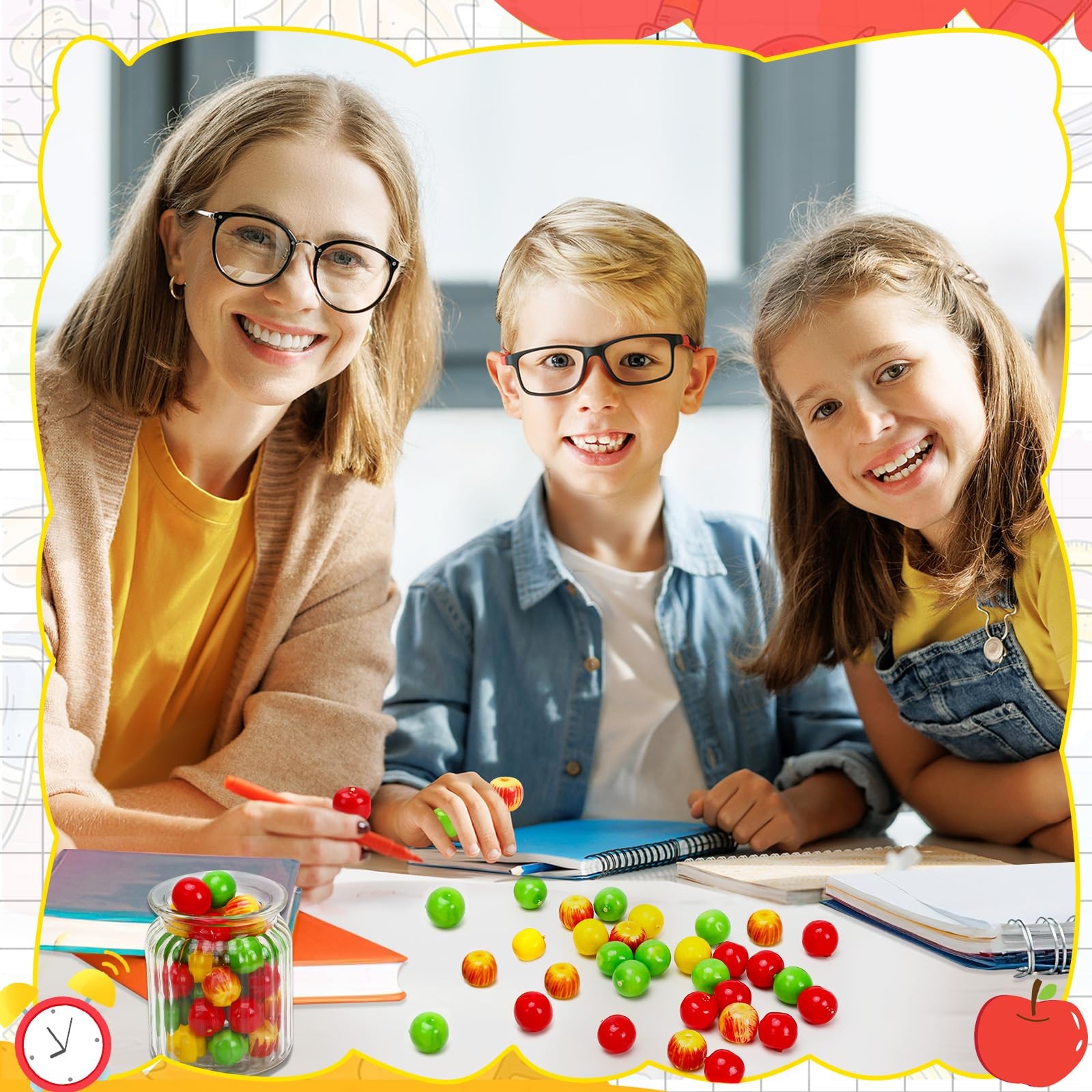 JUNEBRUSHS 120 Pcs Foam Apples, Artificial Mini Apples 0.8 inch, Multicolor