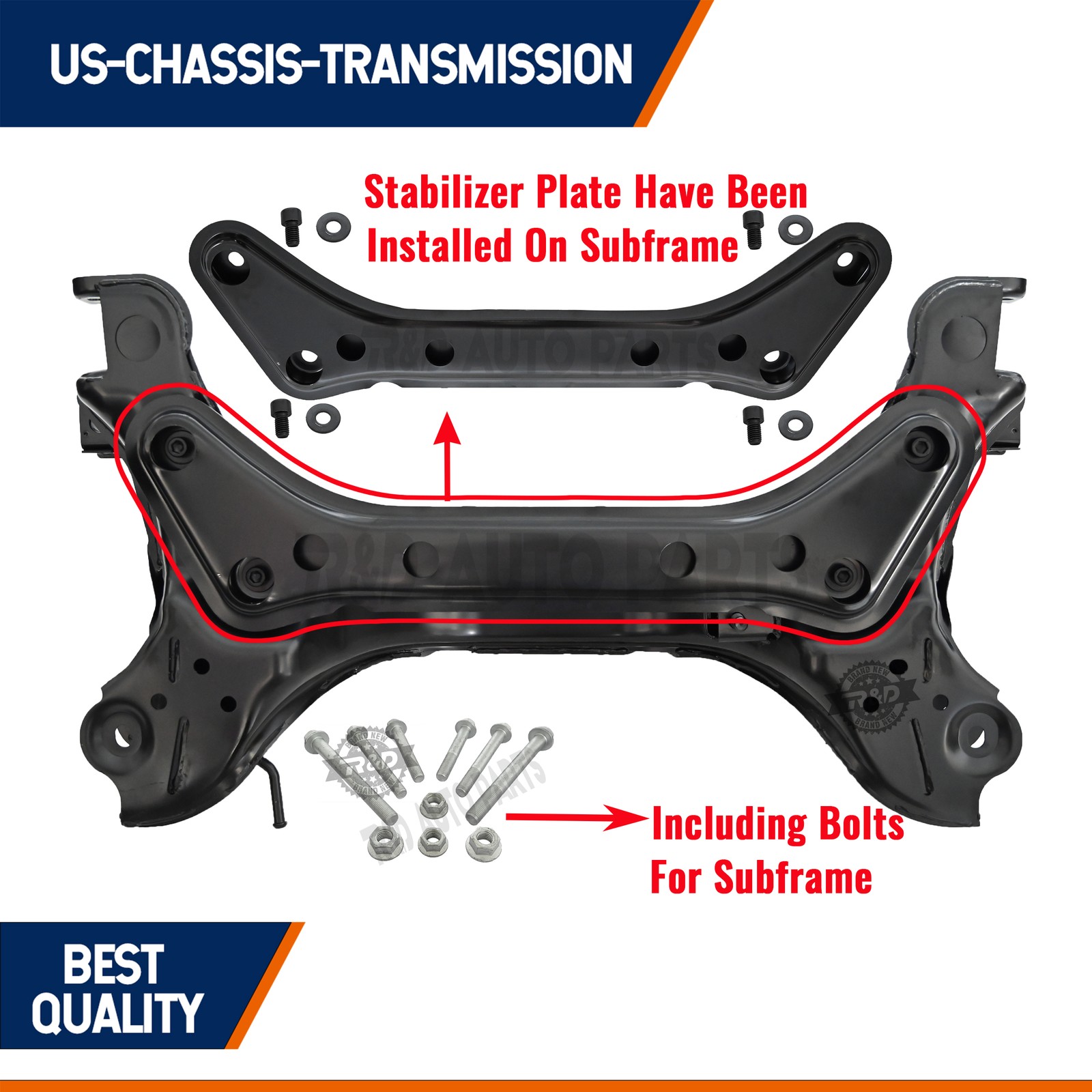 For 2009-2012 Ford Escape Front Crossmember Engine Cradle SubFrame w/Bolts