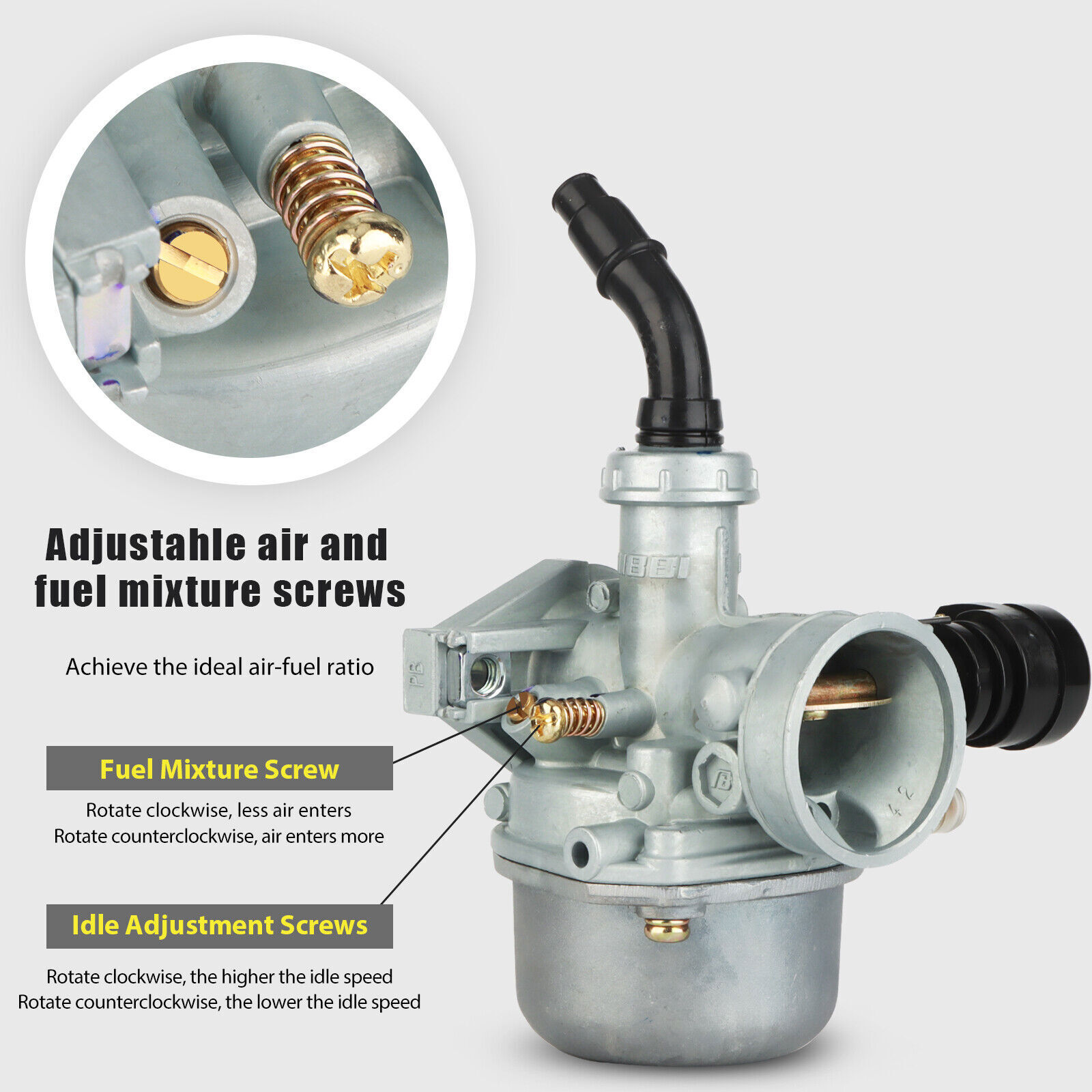 NIBBI PZ19 Carburetor 50 70 90cc 100cc 110cc 125cc 135cc ATV Quad Go kart TAOTAO