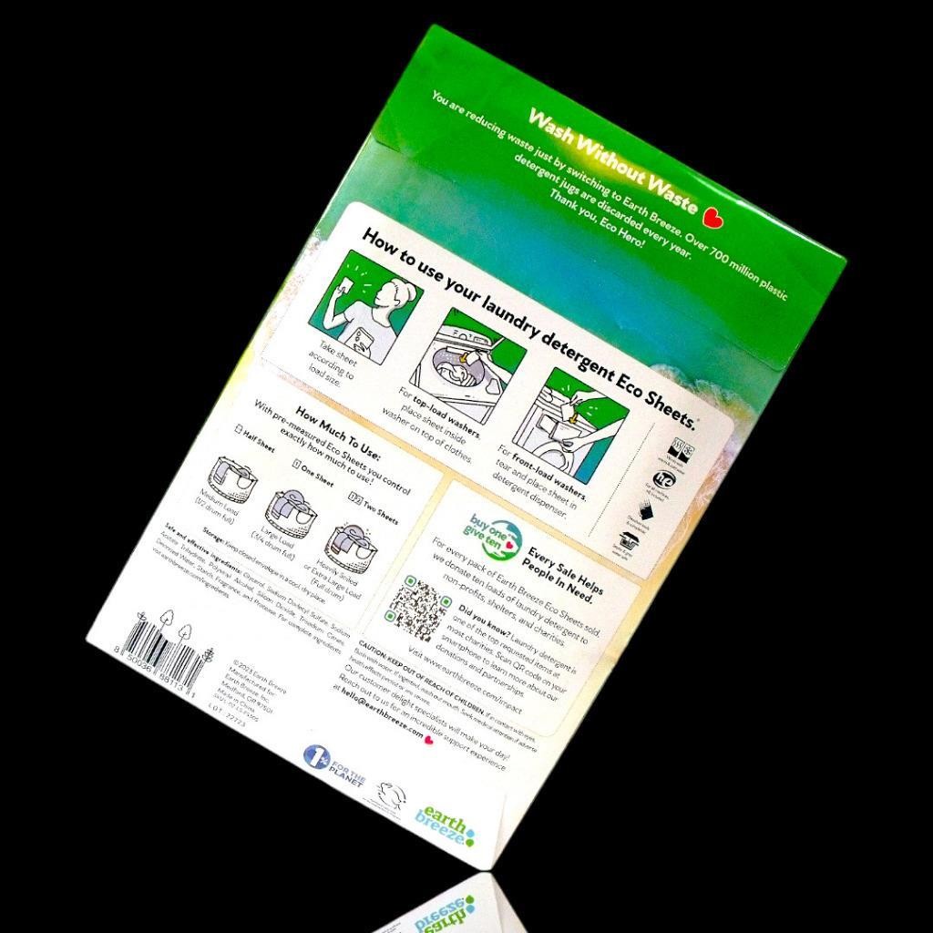 (6-Pack) Earth Breeze Fresh Scent Laundry Detergent Eco-Sheets 60-Loads Each New