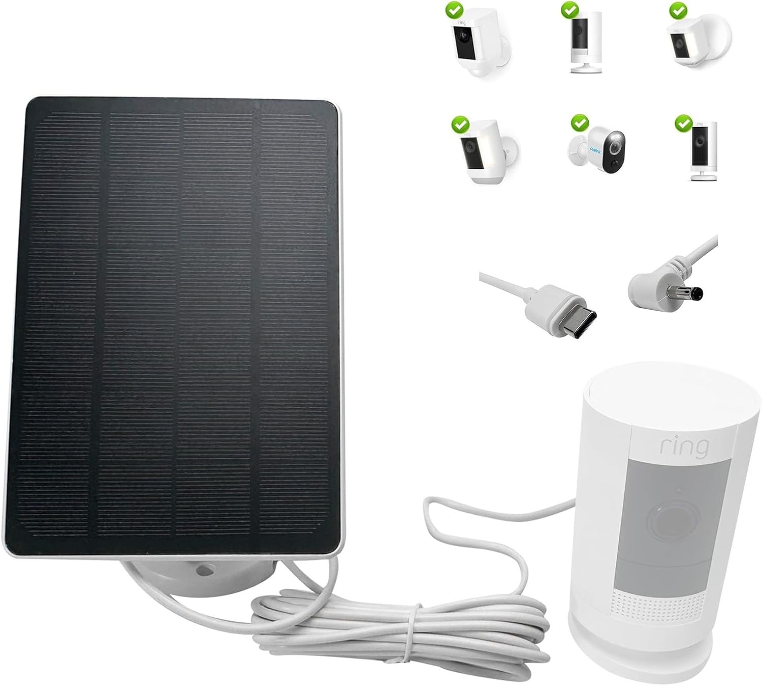 Solar Panel for Ring Camera, 3W Solar Panel Charger