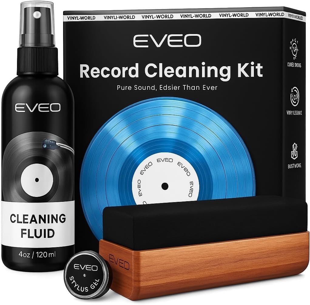 EVEO Vinyl Record Cleaning Kit - 4In1 Vinyl Record Cleaner Kit for Vinyl Records