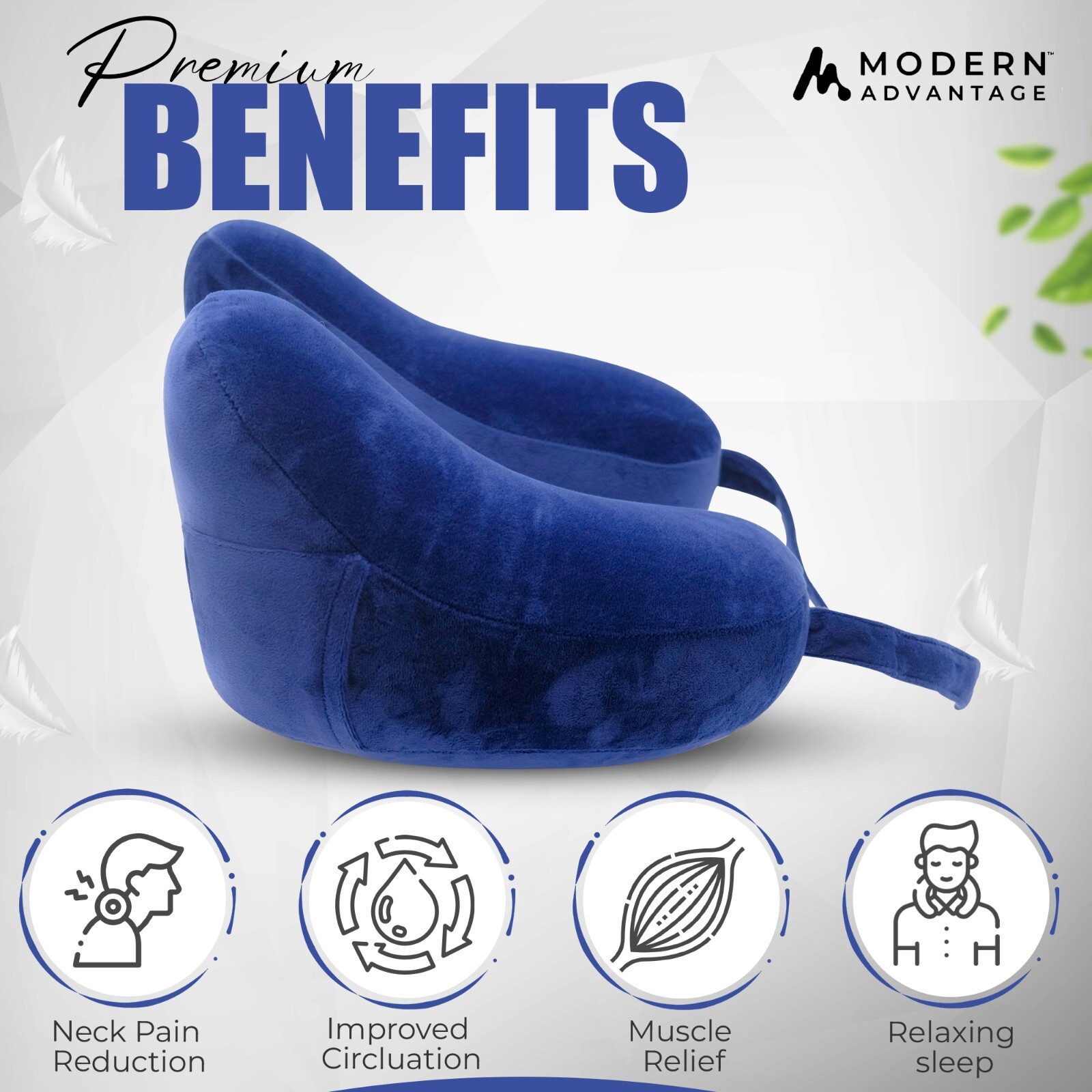 Inflatable Travel Neck Pillow NEW (BLUE) FREE SHIPPING Sleep Mask & Earplugs