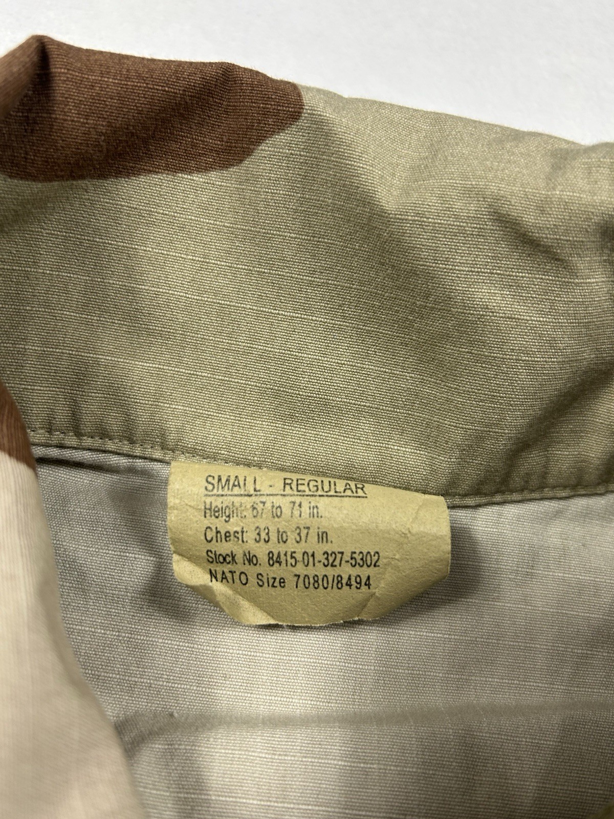 US Army Coat Desert Camouflage Pattern Combat Patches Small Regular Vintage 1999