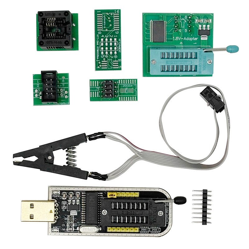 EEPROM BIOS USB Programmer CH341A + SOP8 Clip + 1.8V Adapter + SOP8 Adapter