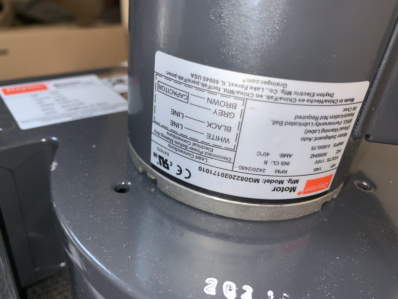 Dayton 1Tdr6 Rectangular Oem Blower, 2450 Rpm, 1 Phase, Direct Drive, Steel