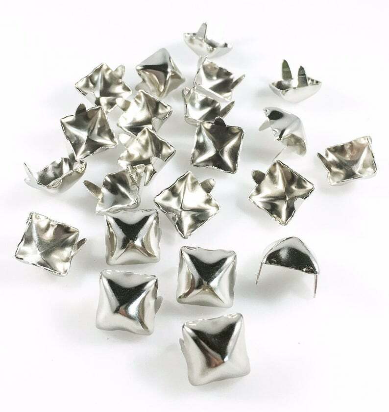 Pyramid Stud 1/2" Steel Spot Two Prongs Punk Bikers Shoes Leather Craft DIY 200