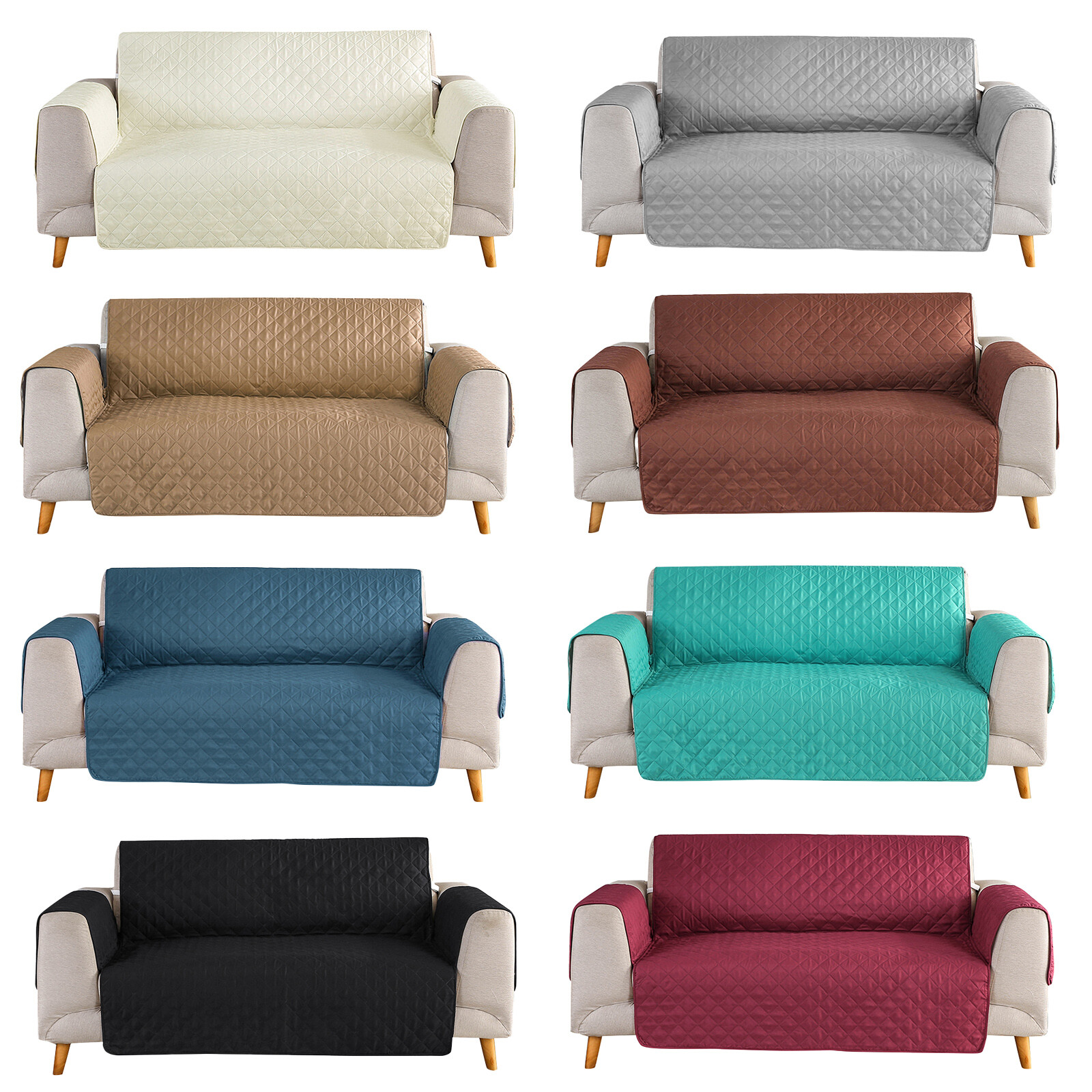 Quilted Sofa Cover Waterproof Nonslip Couch Loveseat Slipcover Pet Protector Mat