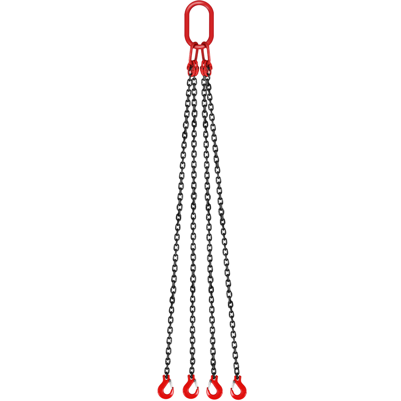VEVOR 5/16"x10' Lifting Chain Sling G80 11023lbs 5Ton w/ 4 Legs ＆ Grab Hooks