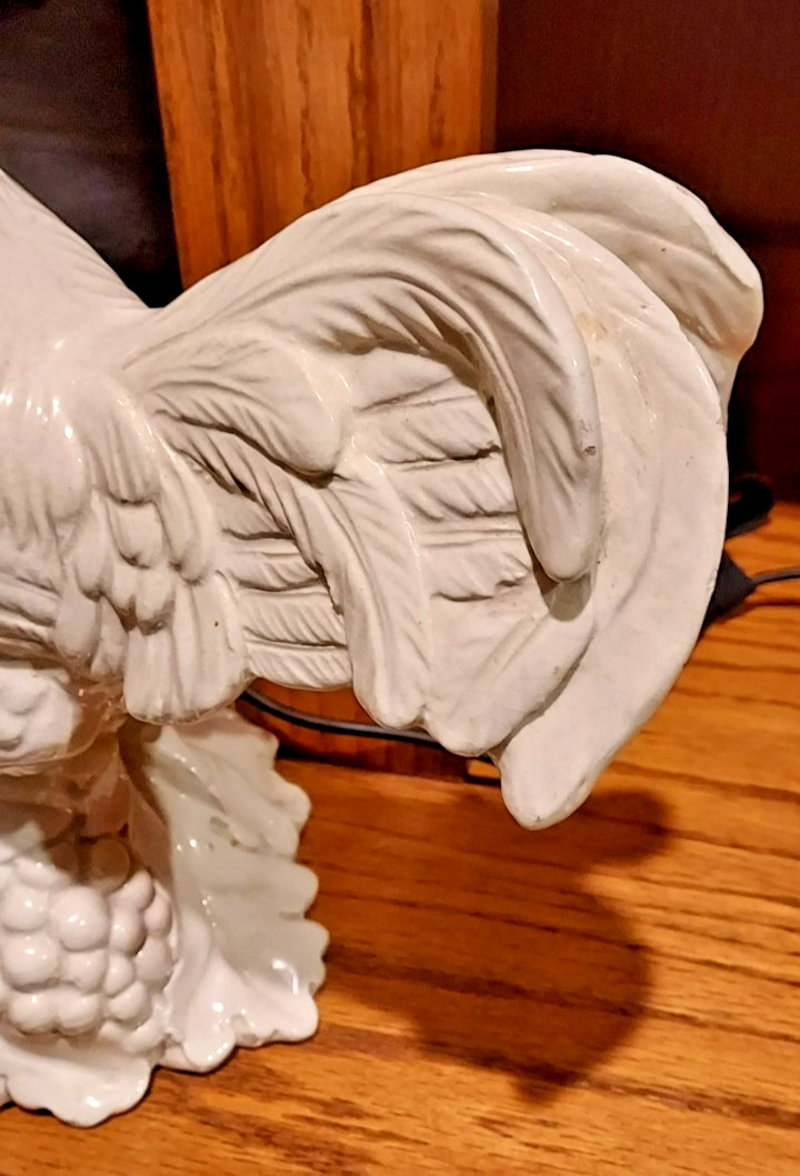 Large Italian Ceramic White Rooster/ Chicken 14"